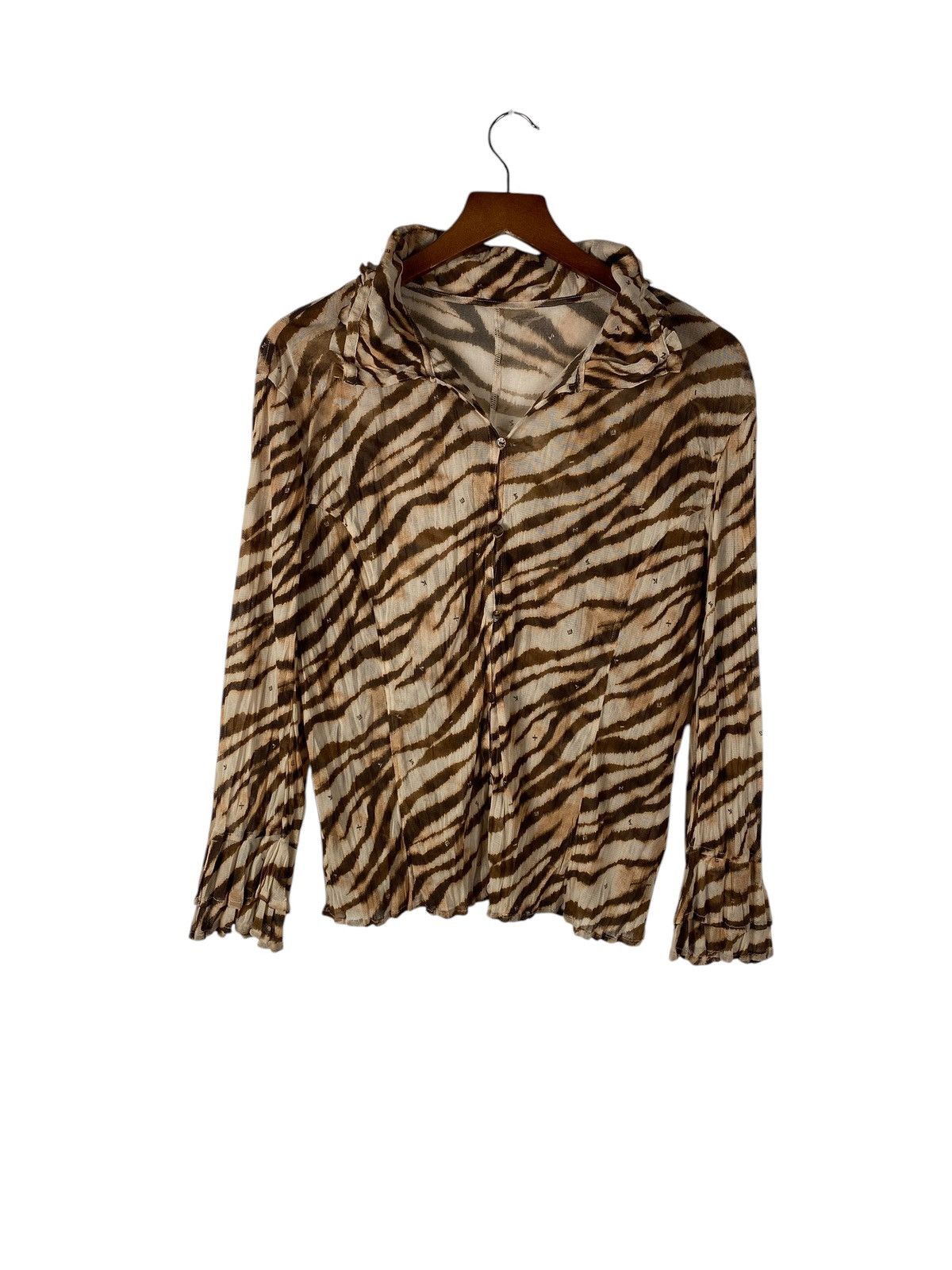 Krizia Uomo EVEX by Krizia Uomo Tiger Stripes Print Button Up Shirt Size M / US 6-8 / IT 42-44 - 1 Thumbnail