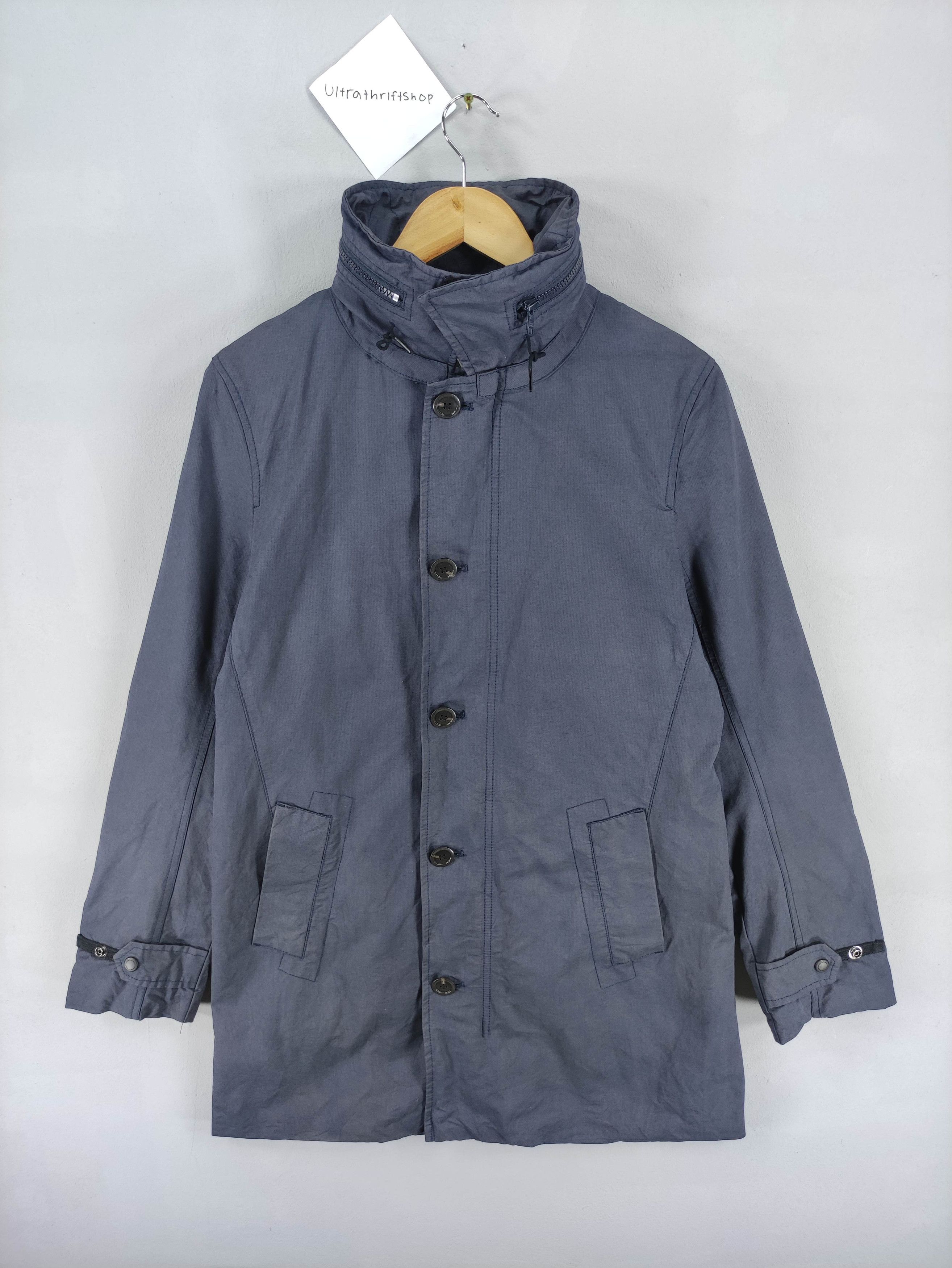 Vintage Armani Exchange Long Coat Jacket With Hoodie