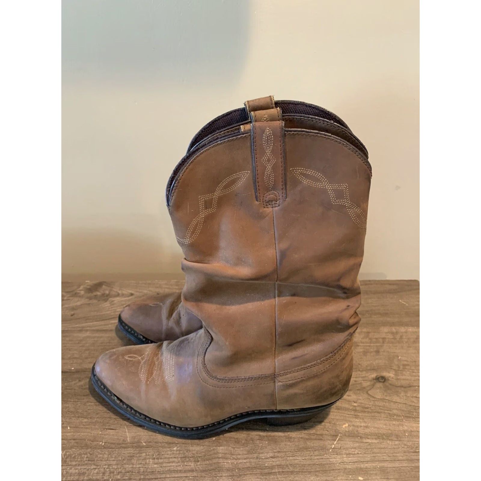 Vintage Womens Size 9 SHYANNE Shy Slouch Brown Leather Western Cowgirl Boots Womens Boots Brown Leather Western Cowgirl Slouch Shy 9 Mens? Size US 9 / IT 39 - 2 Thumbnail