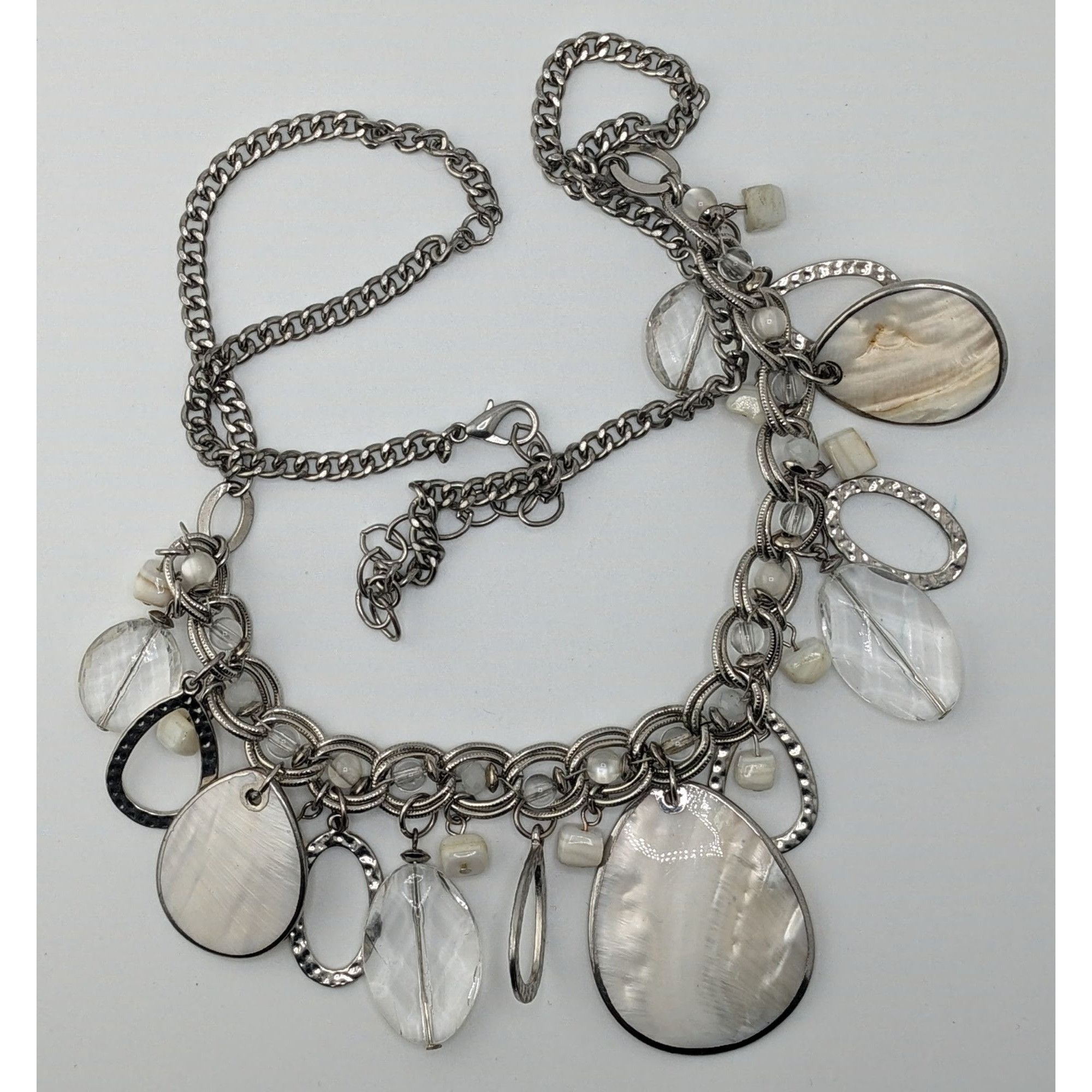 Other Vintage Mermaidcore Mother-Of-Pearl & Clear Glass Charm Neck Size ONE SIZE - 3 Thumbnail
