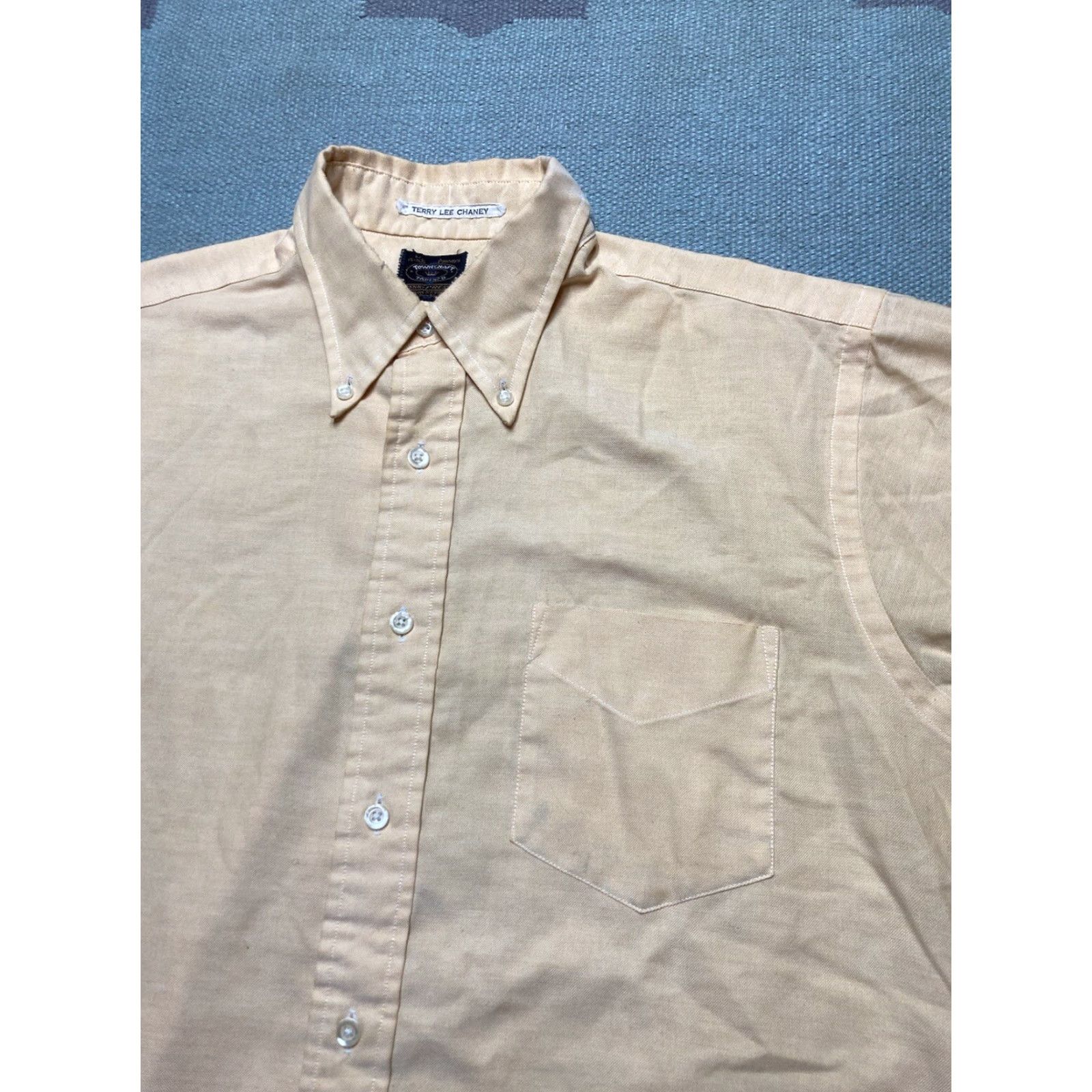 Vintage VINTAGE TownCraft Penney’s Button-Up Shirt Short Sleeve M Pale Yellow Mens Size US M / EU 48-50 / 2 - 3 Thumbnail