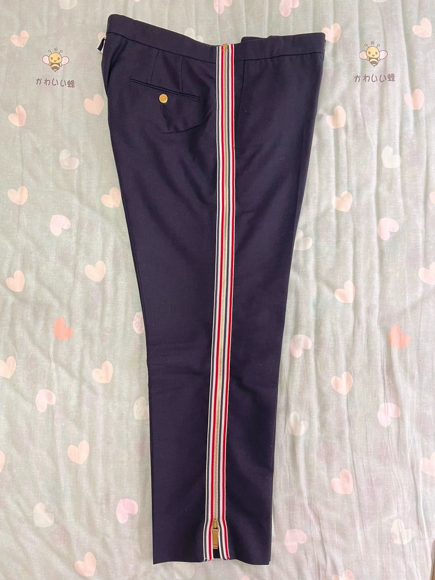 Thom Browne Thom Browne Regular Fit Wool Navy Trousers 3 (Men's) Size US 34 / EU 50 - 1 Thumbnail