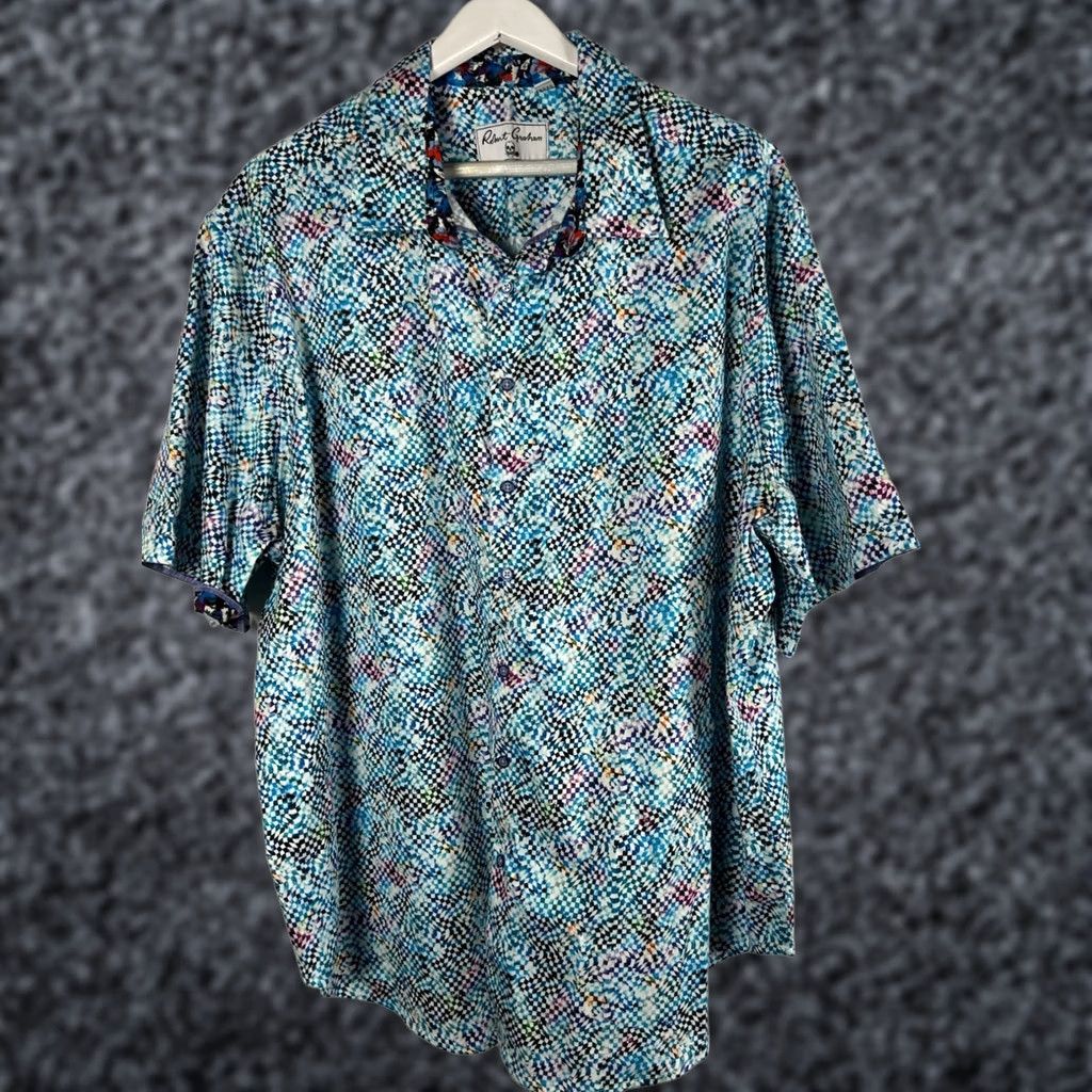 Robert Graham Robert Graham Kepner Short Sleeve Button Up Shirt 3XL Multicolor Check NWOT Mens Size US XXL / EU 58 / 5 - 1 Thumbnail