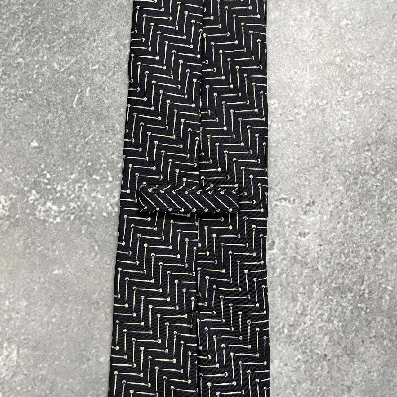 Designer × Gianfranco Ferre × Vintage Vintage Gianfranco Ferre Studio Nails Print Silk Tie Size ONE SIZE - 18 Thumbnail