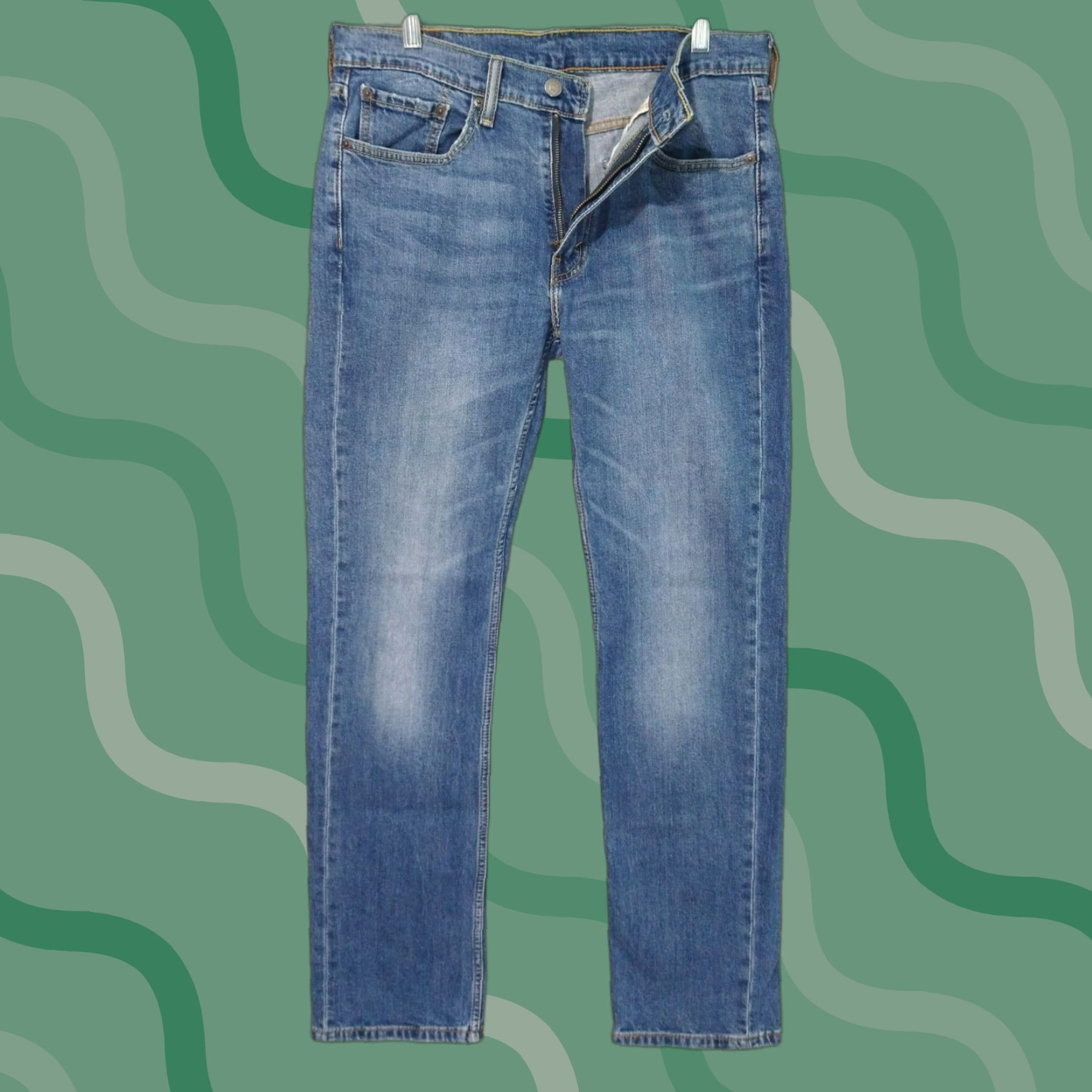 Levi's Levi's 514 Jeans Slim Medium Rise Blue Denim 32x32 5-Pocket Stretch Button Zip Mens Regular Straight Size US 32 / EU 48 - 1 Thumbnail