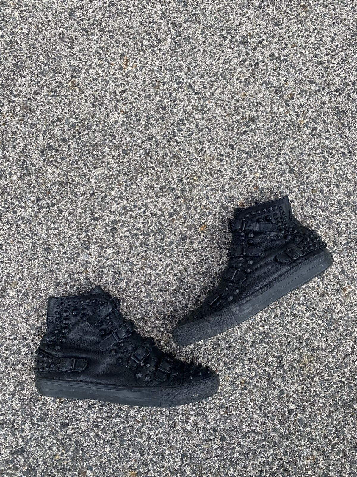 ash.0401  Ash Spike Multilaces Leather Sneakers