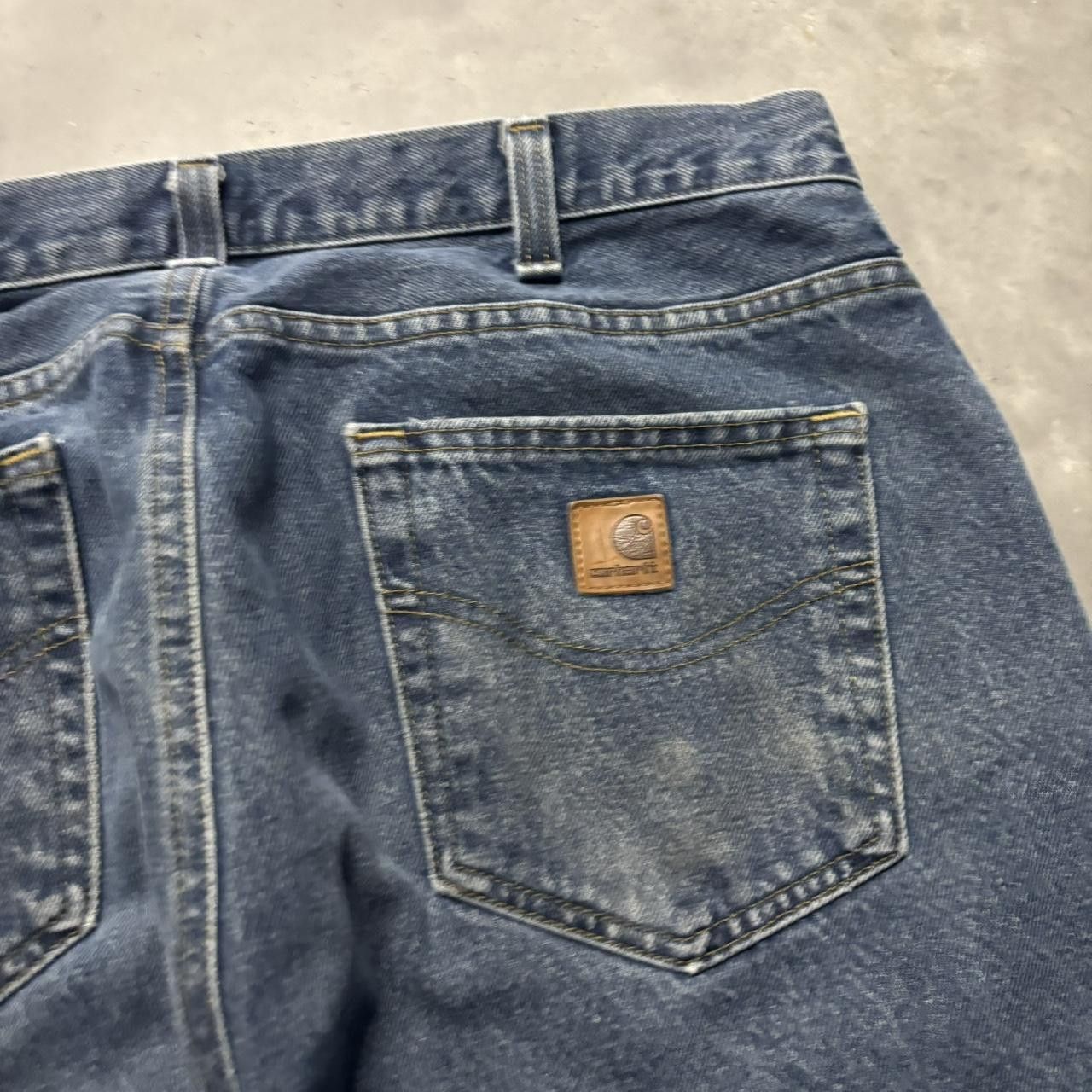 Carhartt × Vintage Crazy Vintage Y2K/2000s Baggy Dark Wash Carhartt Skater Denim Jeans! Size US 36 / EU 52 - 7 Thumbnail