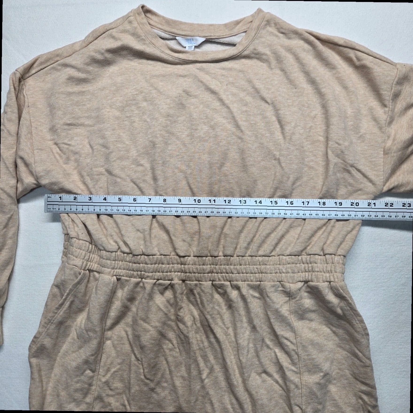 Vintage Time and Tru Women's Plus Size Sweater Dress 3XL Long Sleeve Knee Length with Pockets Tan Size XXL / US 16-18 / IT 52-54 - 5 Thumbnail