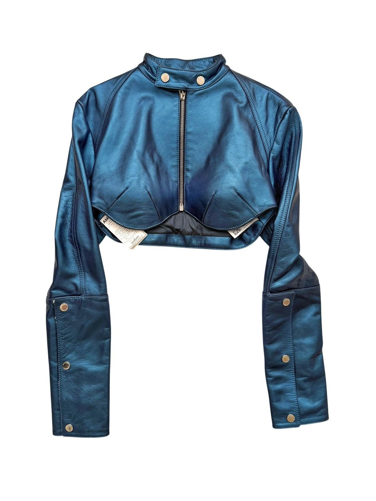 Ambush Design $5000 Metallic Leather Bolero Jacket Size XS / US 0-2 / IT 36-38 - 1 Thumbnail