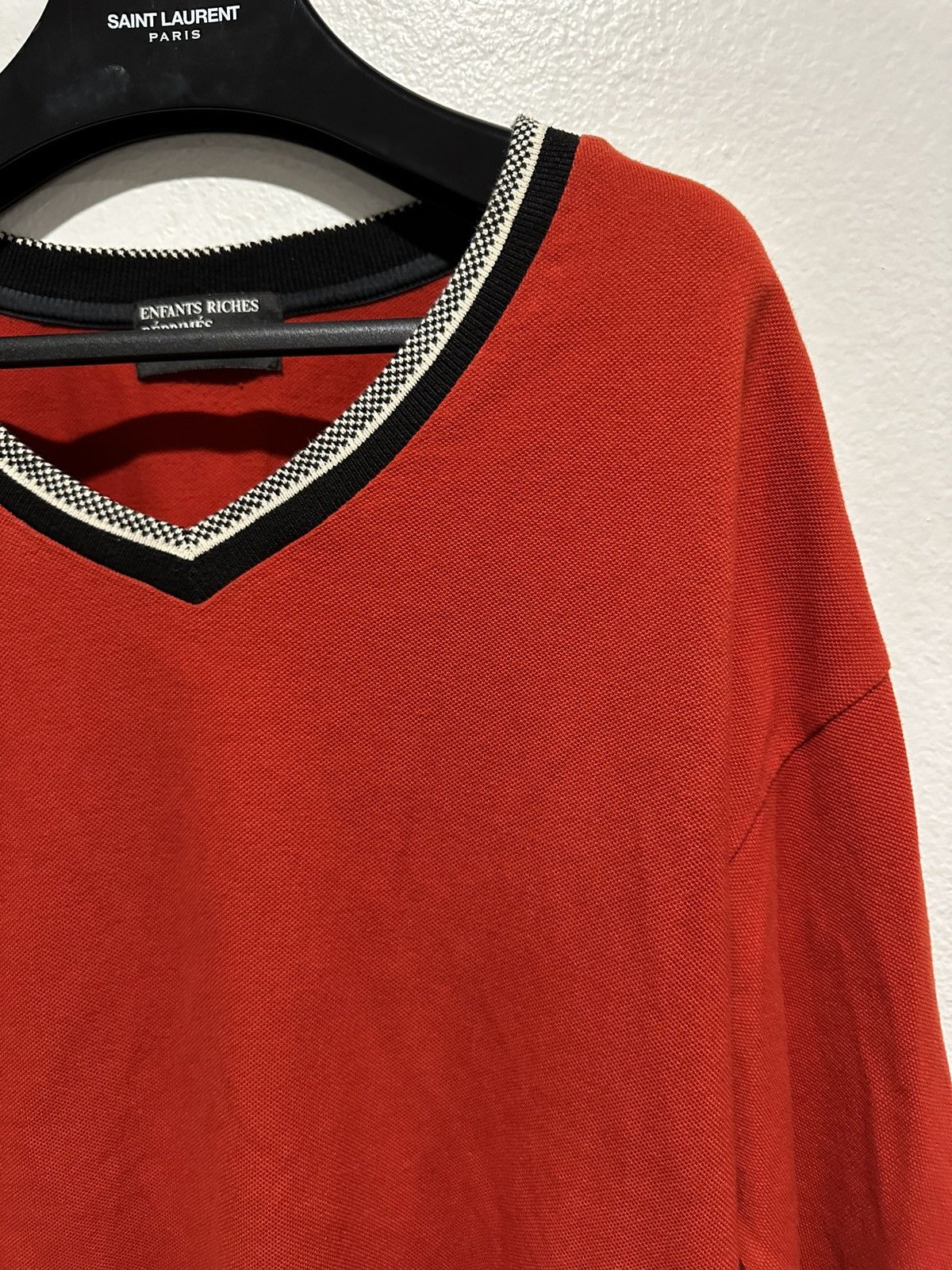 Enfants Riches Deprimes FW18 Checkered Trimmed V Neck Polo L Size US L / EU 52-54 / 3 - 2 Thumbnail
