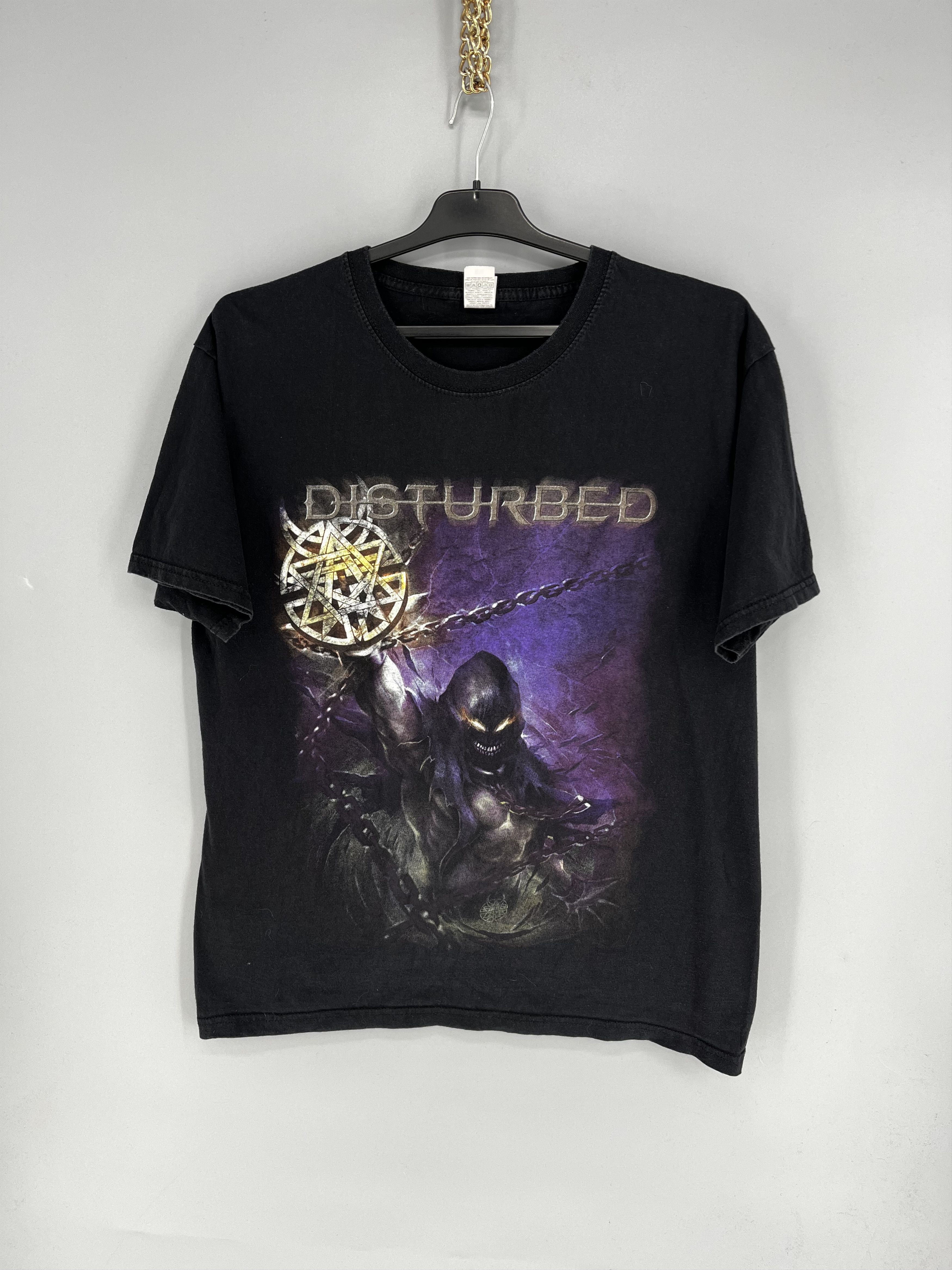 Band Tees Vintage Y2K Disturbed Metal Band Grunge Faded Double Sided Size US L / EU 52-54 / 3 - 1 Thumbnail