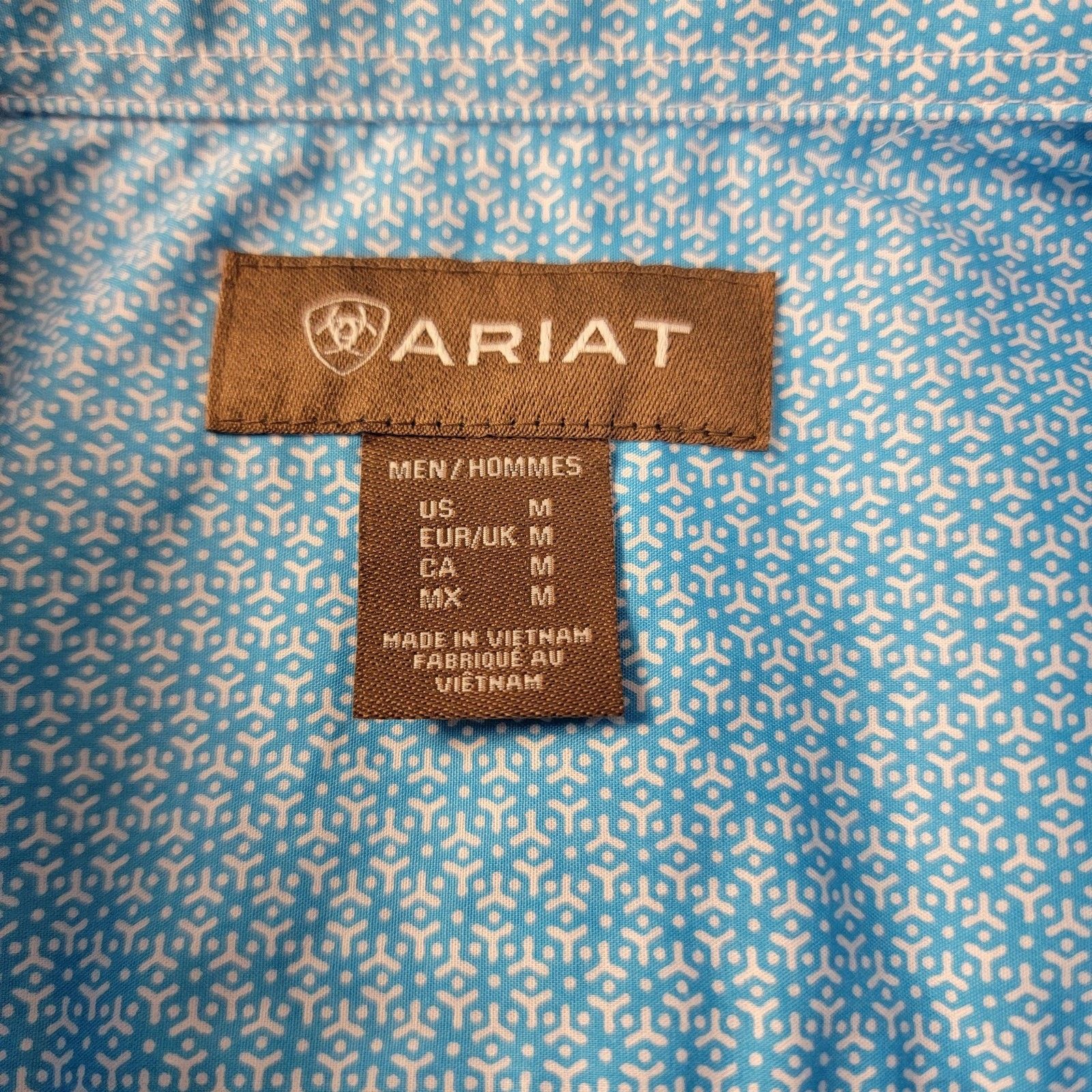 Ariat Ariat Shirt Mens Blue Simeon Classic Fit Short Sleeve Button Size US M / EU 48-50 / 2 - 3 Thumbnail