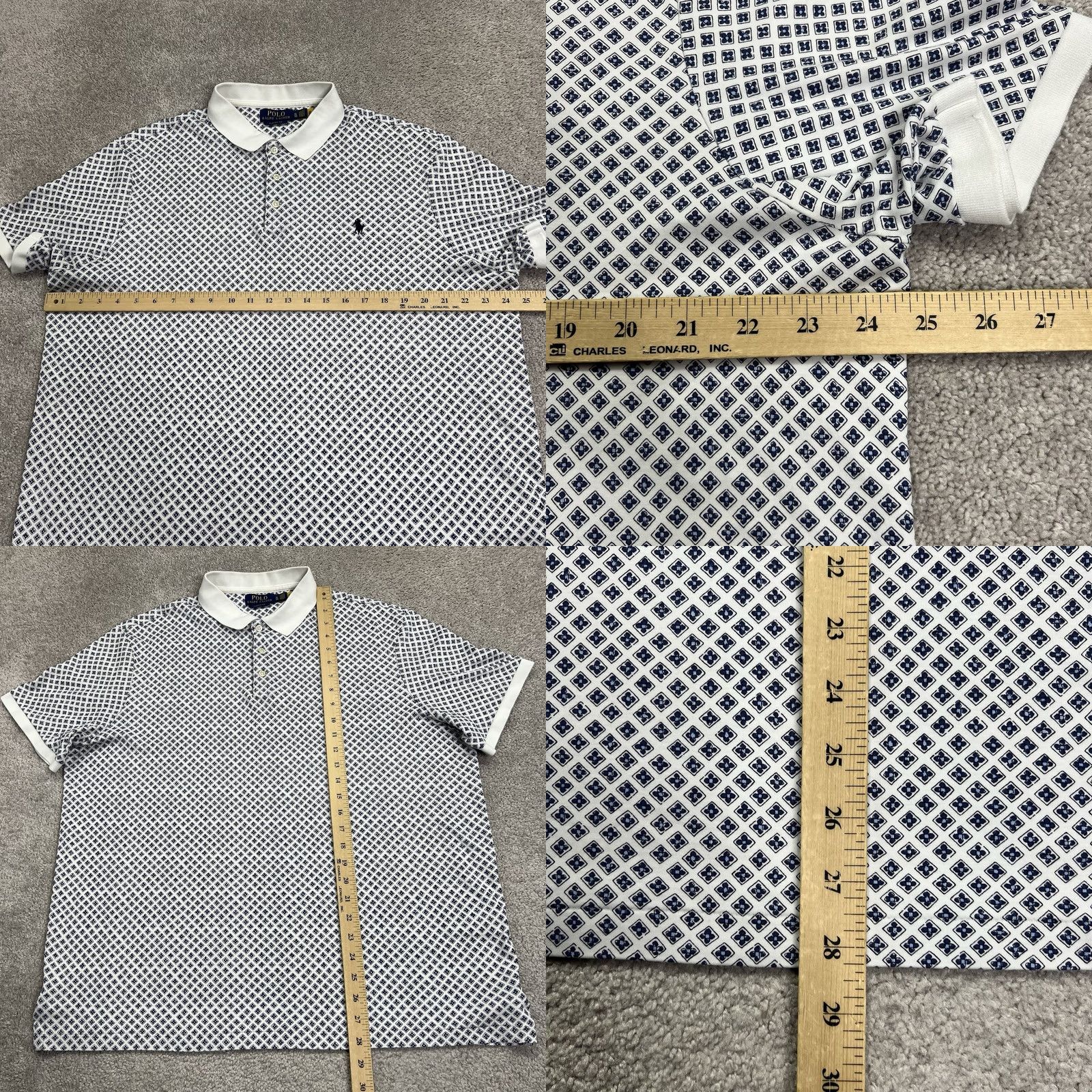 Polo Ralph Lauren Polo Ralph Lauren Shirt Mens XL Classic Fit Blue White Geometric Short Sleeve Size US XL / EU 56 / 4 - 8 Thumbnail