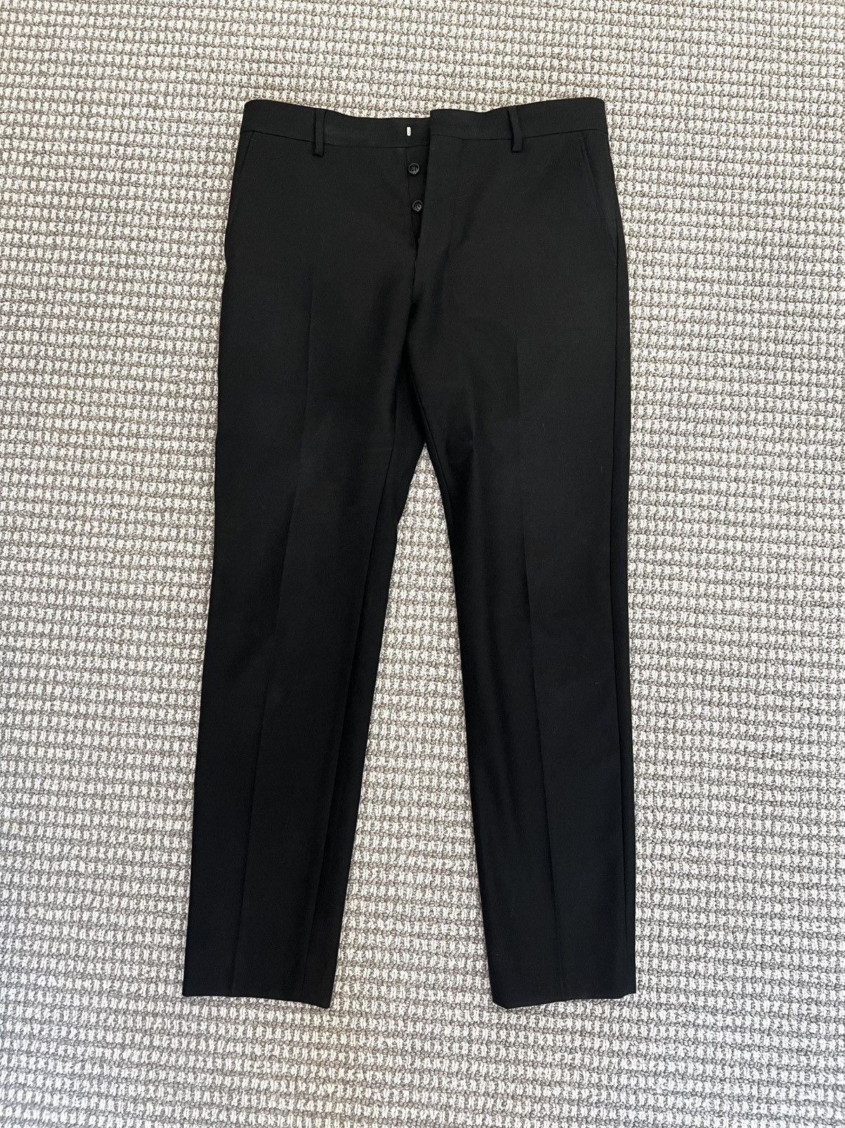 AMI Cigarettes Fit Black Wool Trousers Size 40R - 1 Thumbnail