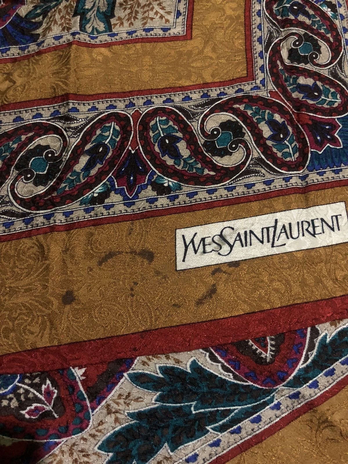 Designer × Yves Saint Laurent Yves Saint Laurent Florals Silk Scarf Size ONE SIZE - 7 Thumbnail