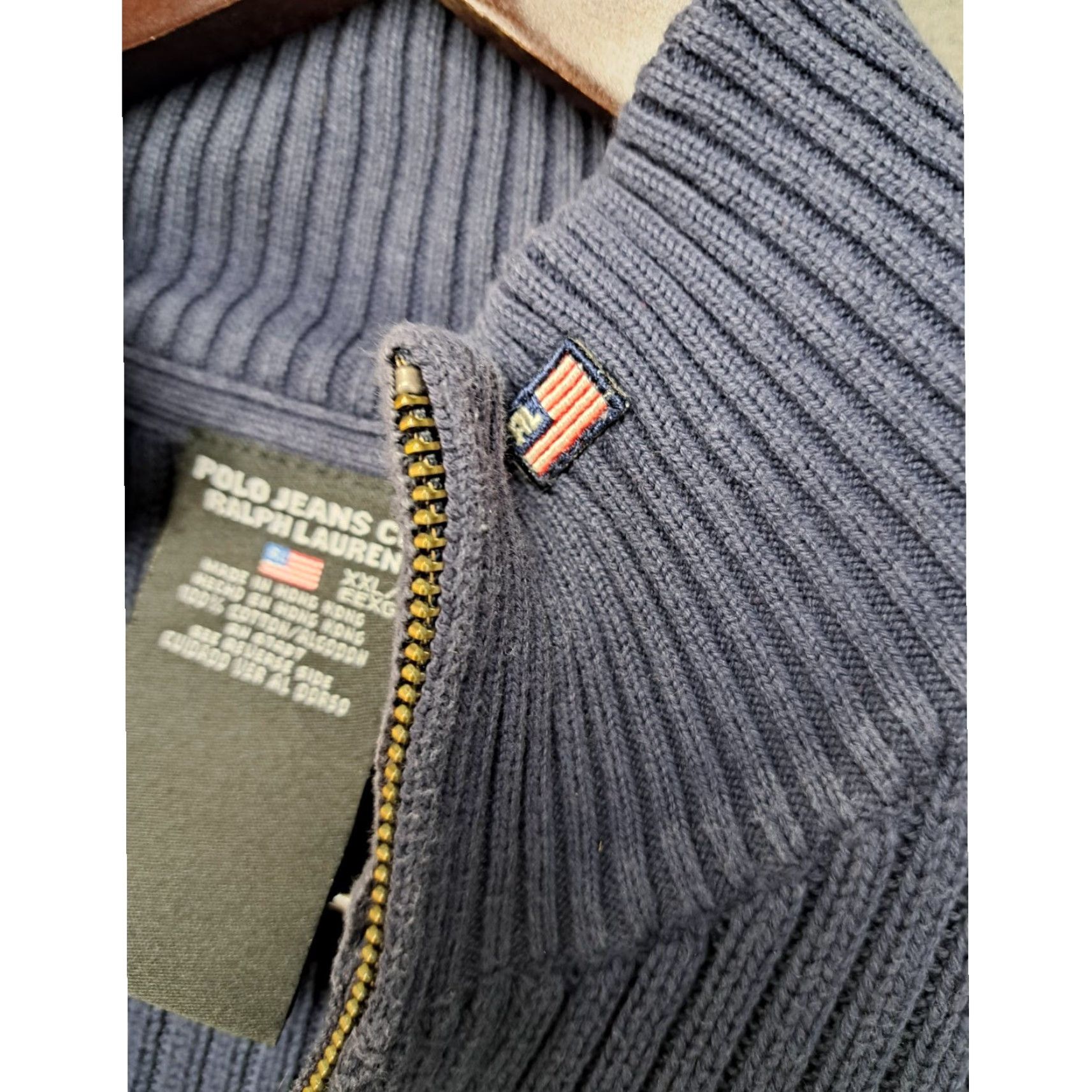 Polo Ralph Lauren VINTAGE Polo Ralph Lauren Polo Jeans Co. Ribbed Pullover Sweater Turtleneck 2XL Men Blue Long Sleeve Mens Size US XXL / EU 58 / 5 - 7 Thumbnail