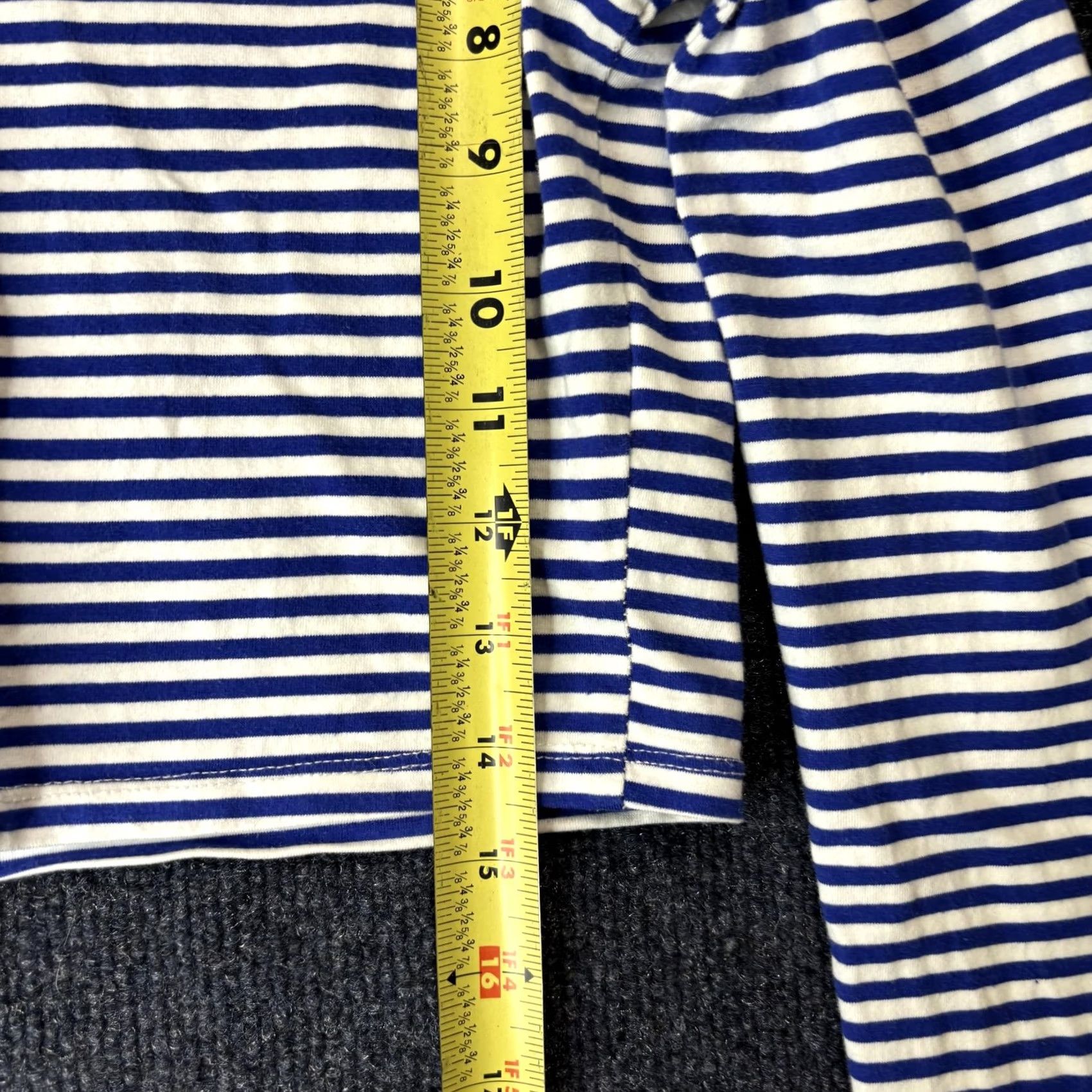 Vintage Edikted Shirt Womens Small Blue White Striped Cropped Long Sleeve Tee Top Size S / US 4 / IT 40 - 2 Thumbnail