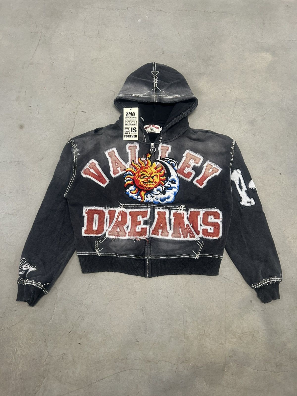 Vale Forever Valley Dreams Black Sunny Zip Up Hoodie