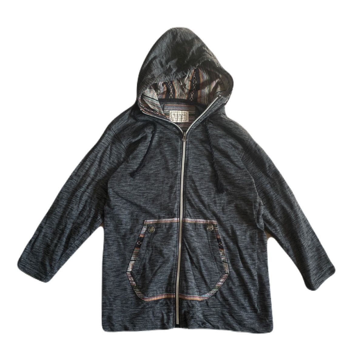 If Six Was Nine 2000s Japanese archive Ethnic Button Zip 3/4 Sleeve Hoodie Size US S / EU 44-46 / 1 - 2 Thumbnail