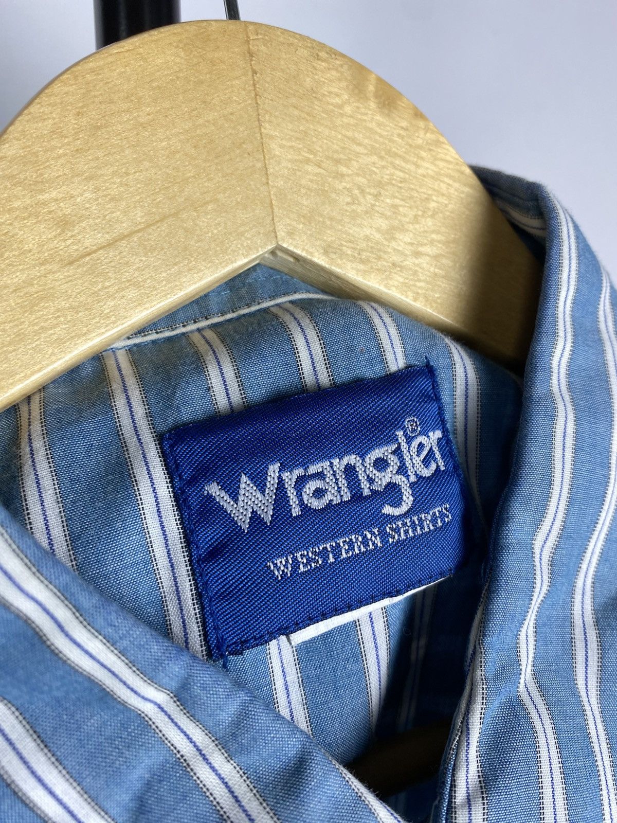 Cowboy Equipment × Vintage × Wrangler Vintage 90s USA Western Wrangler Striped long sleeve Shirt Size US XL / EU 56 / 4 - 5 Thumbnail