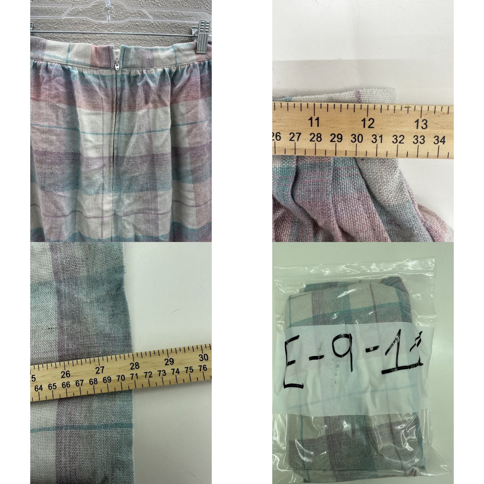 Pinko VINTAGE Jr. Things Skirt Size 7 Pink Blue Plaid Knee Length A-Line Womens Size 28" / US 6 / IT 42 - 8 Thumbnail