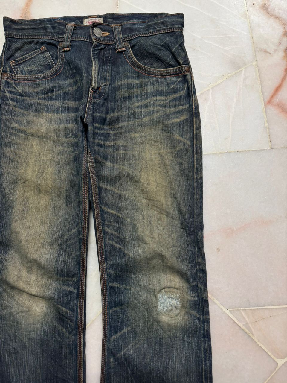 Edwin 💥Flare💥Vintage Edwin Buckle Back Sick Rusty Mudwash Distress Size US 31 - 4 Thumbnail