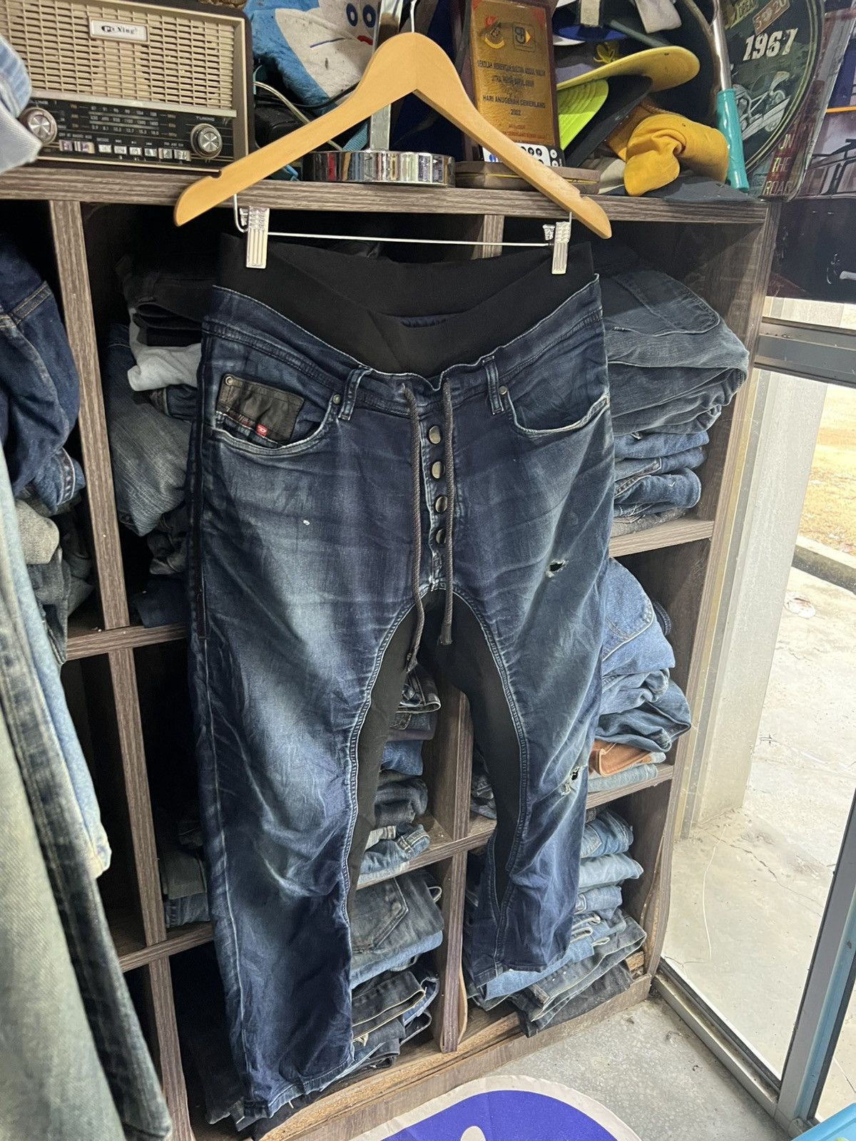 Diesel 🔥Diesel Industry Sweatpant Distressed Denim Size US 35 - 9 Thumbnail