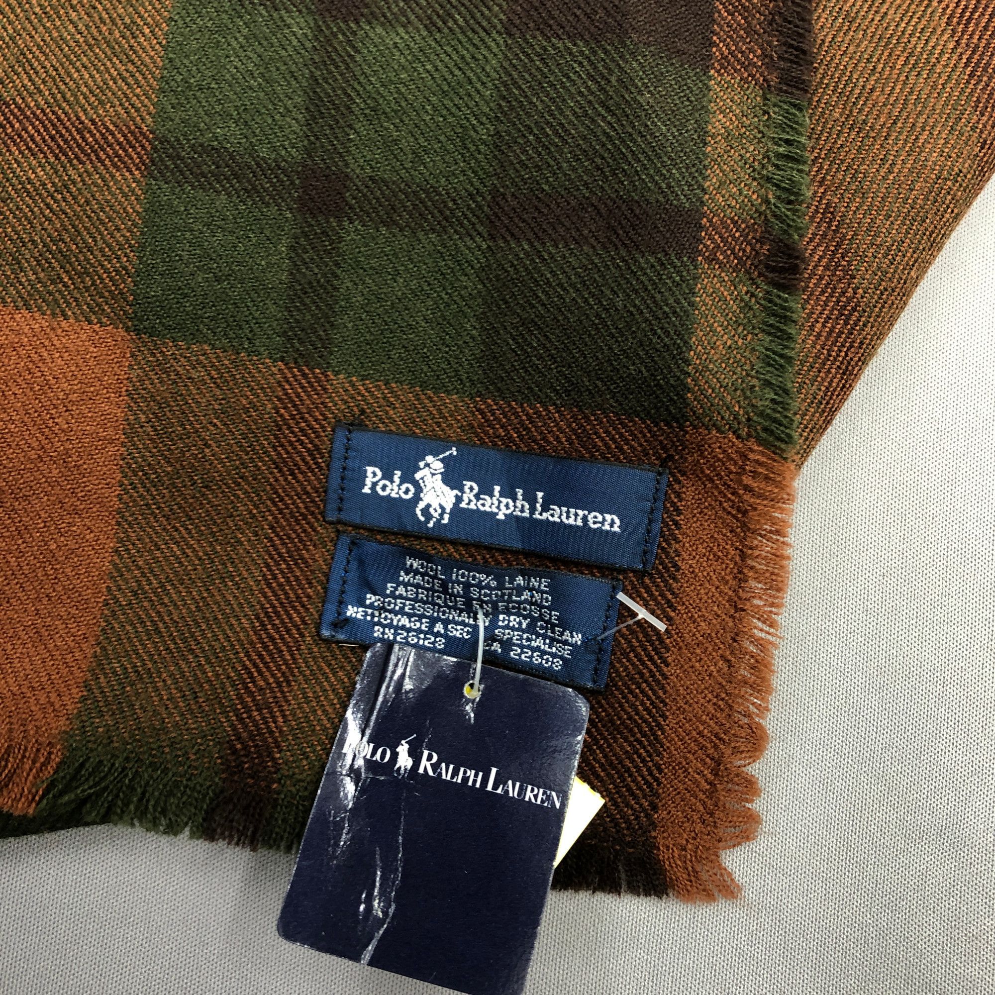 Polo Ralph Lauren NWT Vintage 90s Polo Ralph Lauren Scarf Muffler Wool Scarves Size ONE SIZE - 4 Thumbnail