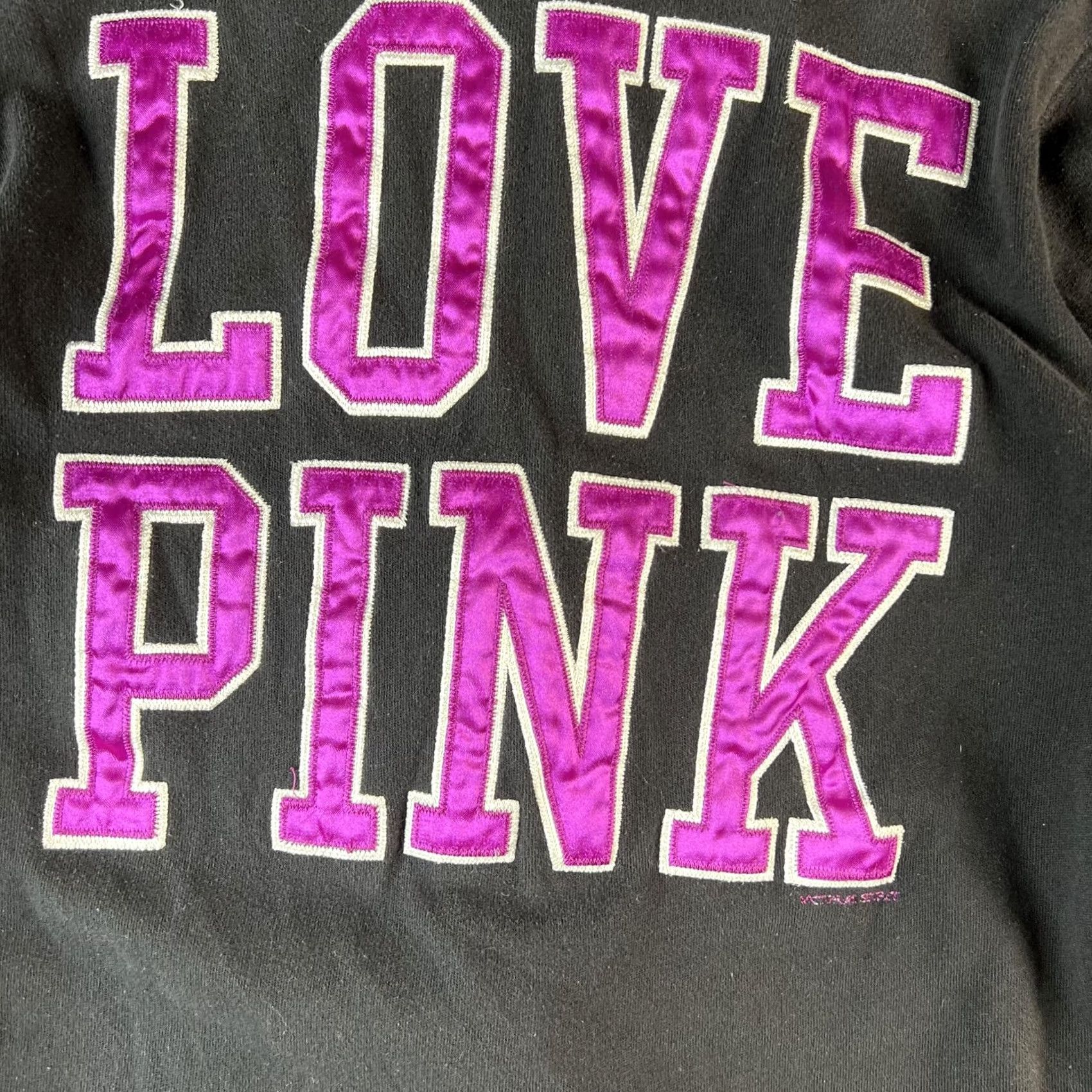 Pinko Victoria's Secret PINK Hoodie Womens Medium Olive Love Pink Zip Up Sweatshirt Size M / US 6-8 / IT 42-44 - 2 Thumbnail