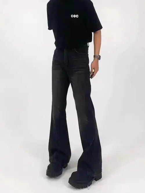 Japanese Brand × Jean High street micro flared black washed jeans Size US 32 / EU 48 - 4 Thumbnail