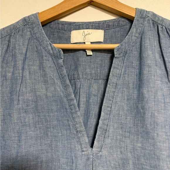 Joie Joie Sleeveless Chambray Ruffle Blouse Size S Size S / US 4 / IT 40 - 3 Thumbnail