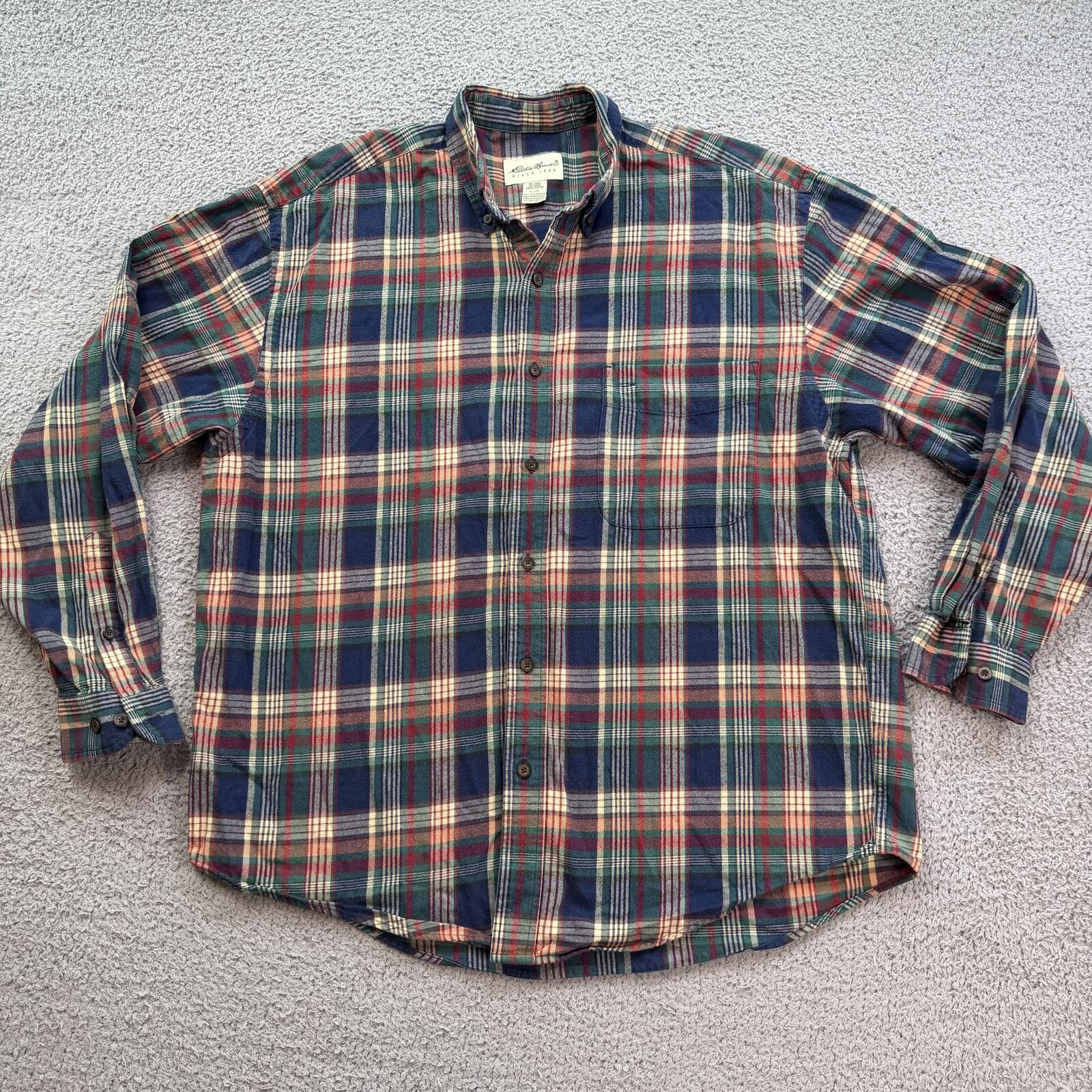 Eddie Bauer Vintage 90s Eddie Bauer Plaid Flannel Button Up Shirt Large Size US XL / EU 56 / 4 - 1 Thumbnail