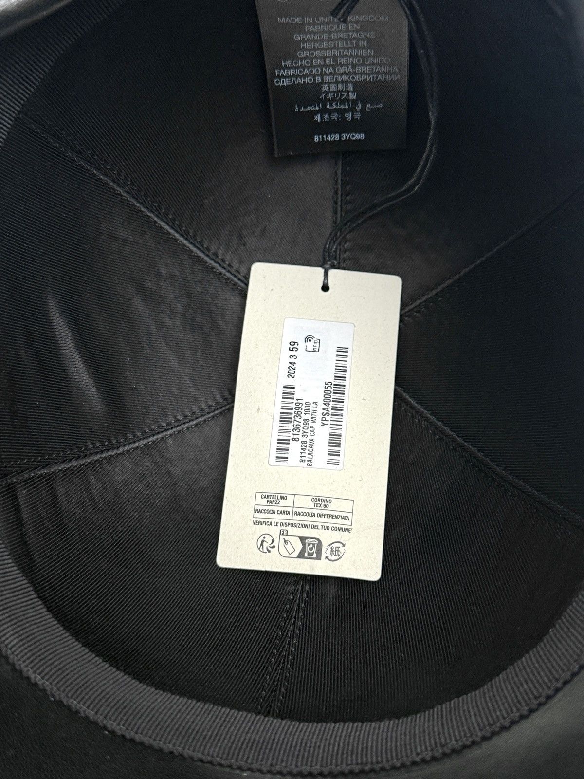 Yves Saint Laurent YSL BALACLAVA CAP IN LAMBSKIN Size ONE SIZE - 8 Thumbnail