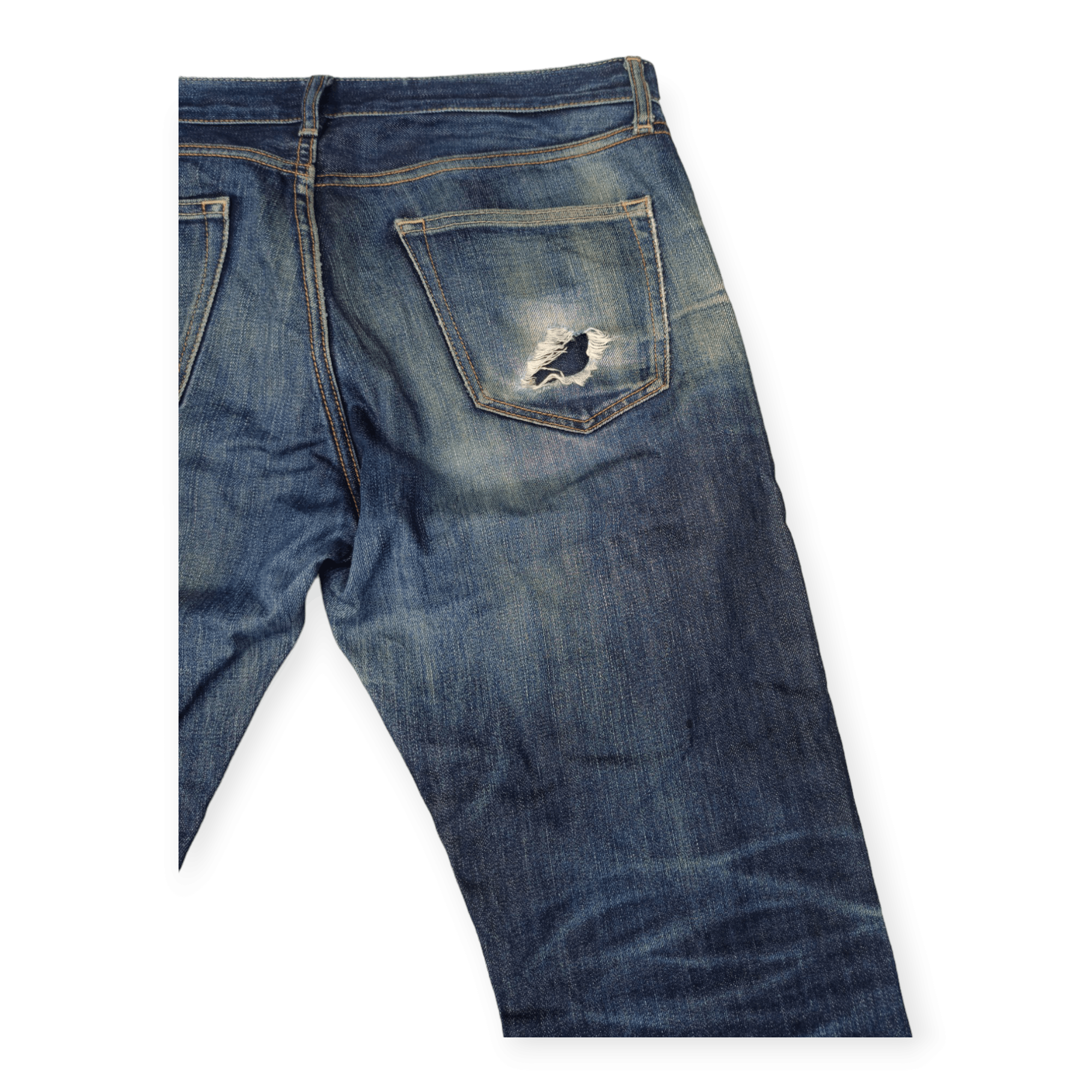 Uniqlo Vintage Uniqlo Selvedge Distressed Faded Jeans Size US 33 - 13 Thumbnail