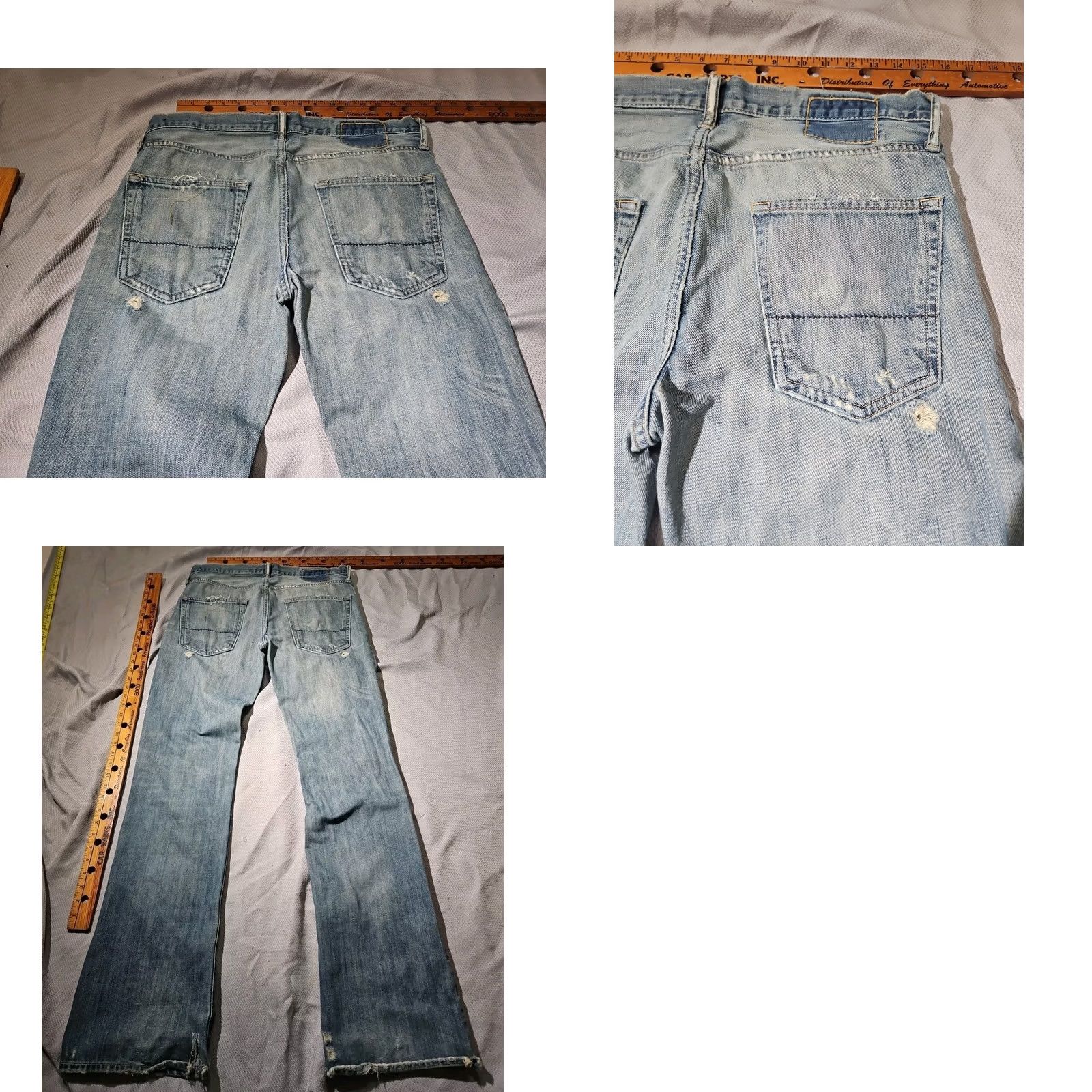 Abercrombie & Fitch VINTAGE Abercrombie & Fitch Jeans Men 32x34 Low Slim Straight ButtonFly Thrashed Y2k Grunge Size US 32 / EU 48 - 11 Thumbnail