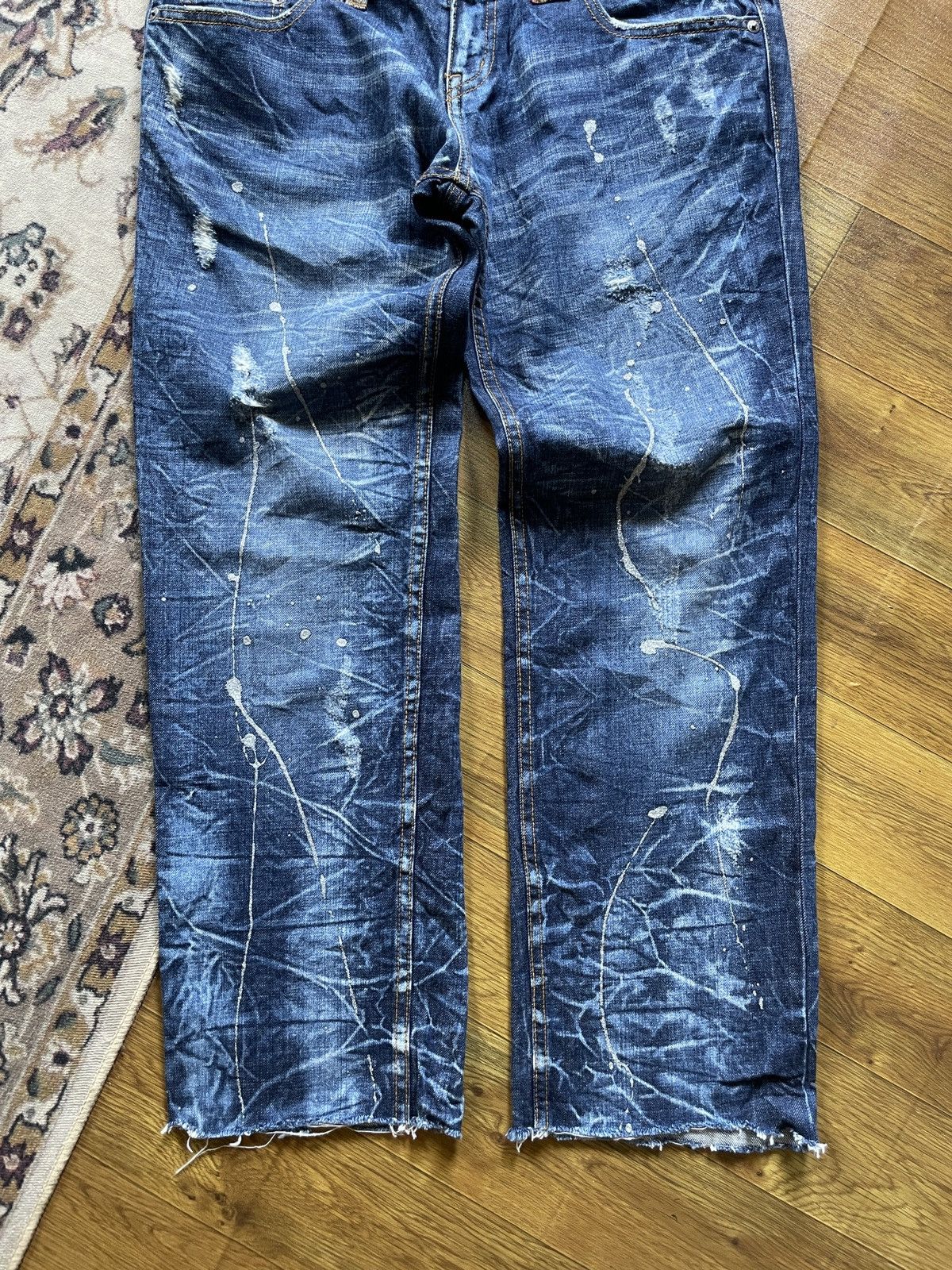 Japanese Brand × Vintage Double Waist Jeans Splash Size US 33 - 5 Thumbnail
