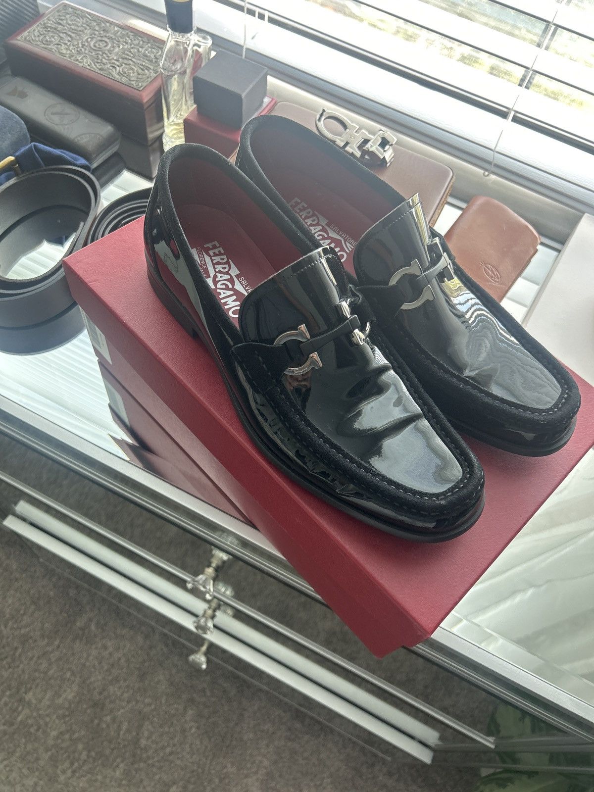 Salvatore Ferragamo Salvatore Ferragamo Grazioso 2 Patent Leather Loafers Size US 8 / EU 41 - 2 Thumbnail