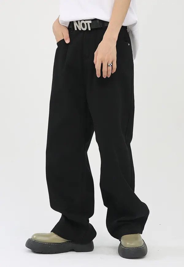 Japanese Brand Yuri Solid color loose wide-leg straight casual trousers Size US 32 / EU 48 - 3 Thumbnail