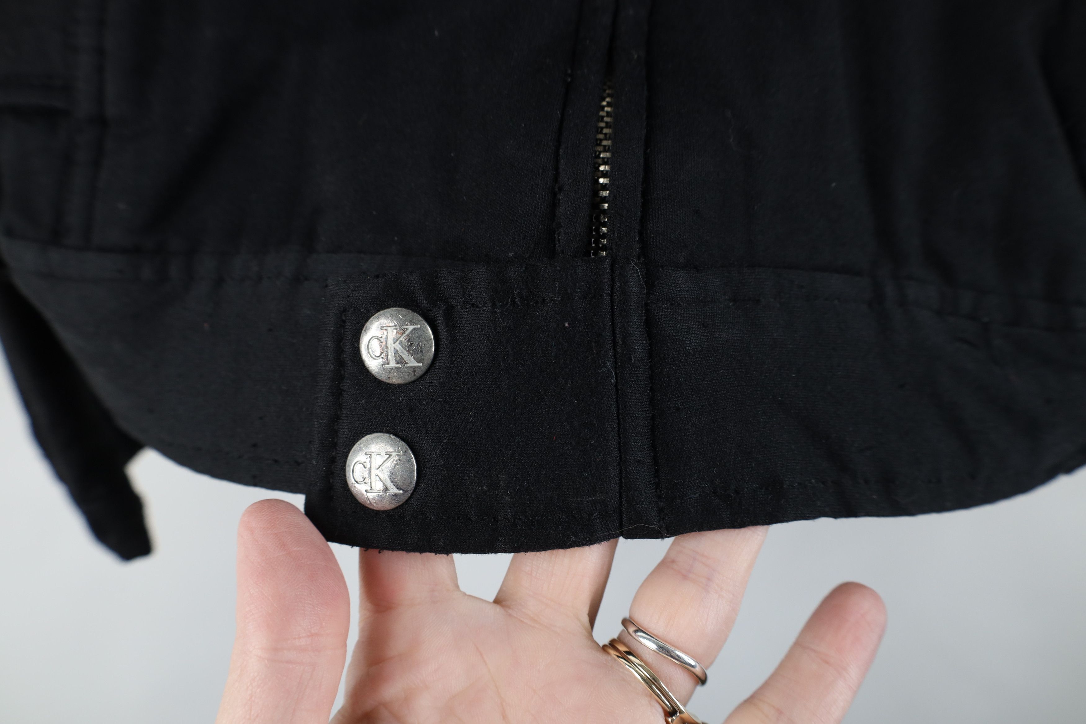 Calvin Klein × Vintage Vintage 90s Calvin Klein Cropped Babydoll Bomber Jacket Size L / US 10 / IT 46 - 7 Thumbnail