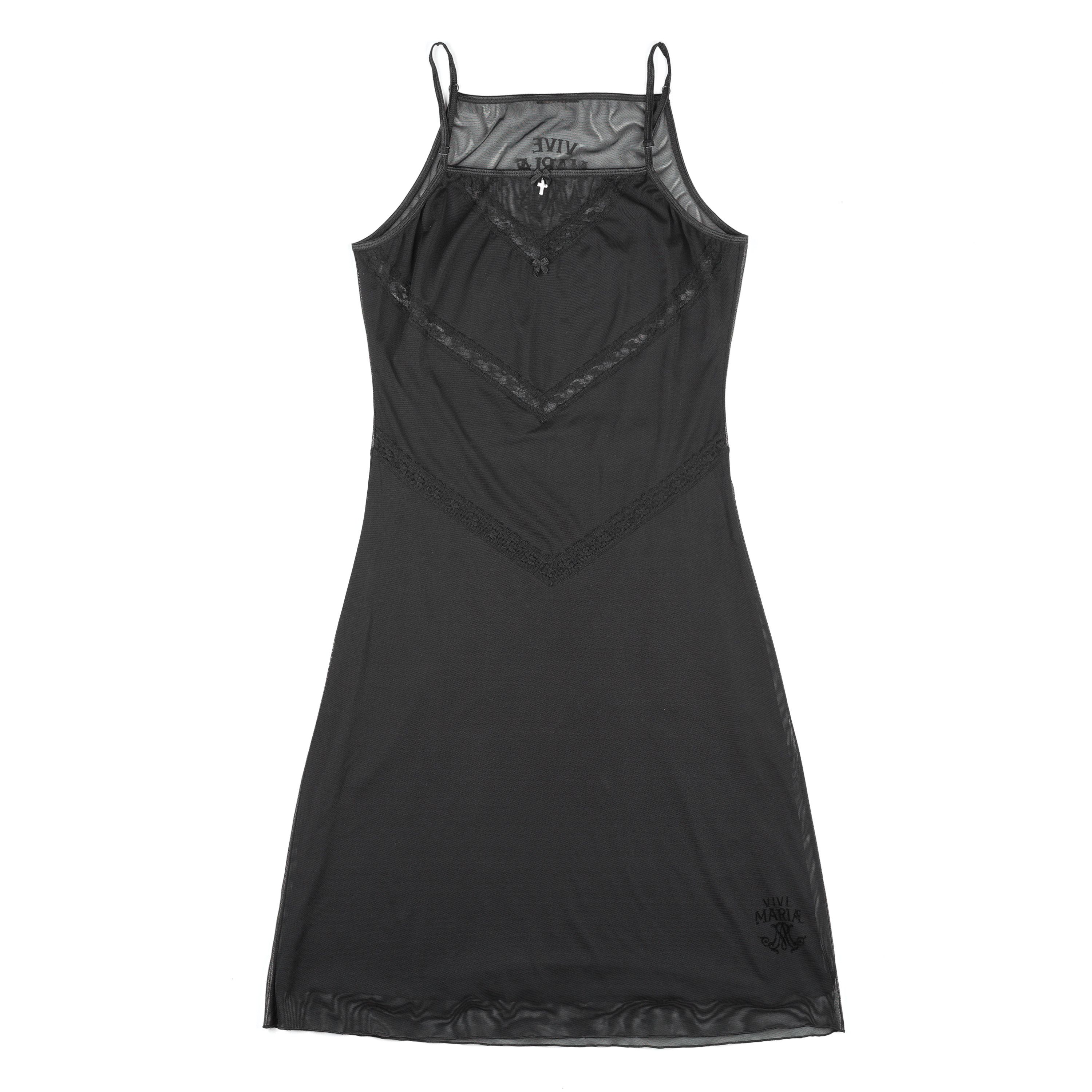 Vintage Vive Maria Mesh Midi Black Dress (L) Size L / US 10 / IT 46 - 1 Thumbnail