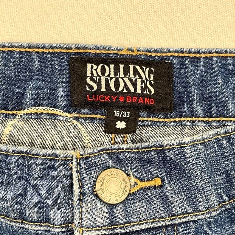 Lucky Brand Lucky Brand Rolling Stones Jeans 16 Regular Flared Denim Blue 5-Pocket Vintage? No Womens Shoes Wait— Jeans Size 38" / US 16 / IT 52 - 2 Thumbnail