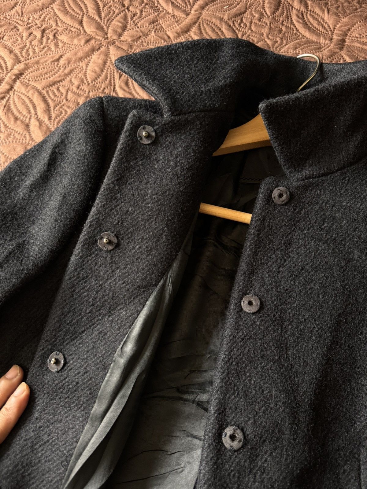 Prada PRADA Vintage Single-Breasted Black Wool Overcoat Size M / US 6-8 / IT 42-44 - 7 Thumbnail
