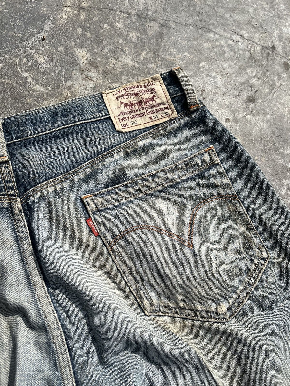 Hysteric Glamour × Levi's × Vintage Baggy 553 Selvadge Levis Blue Washed Denim Size US 34 / EU 50 - 4 Thumbnail