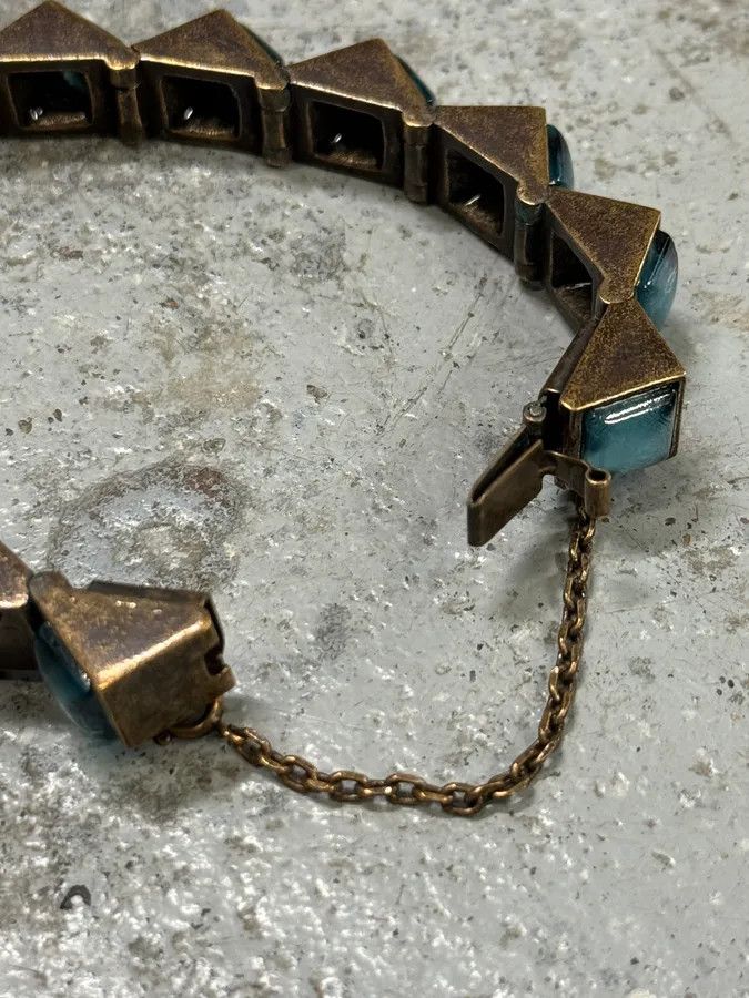 Jean Paul Gaultier 1990s Jean Paul Gaultier Blue Faceted Stone Bracelet Size ONE SIZE - 7 Thumbnail