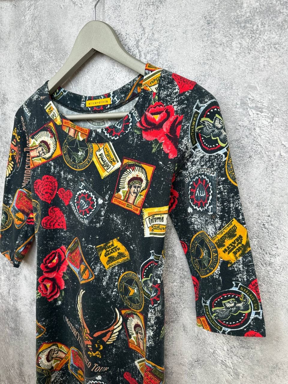 Alice + Olivia Alice + Olivia Motorcycle Rodeo Print Dress Biker Graphic Size S / US 4 / IT 40 - 5 Thumbnail