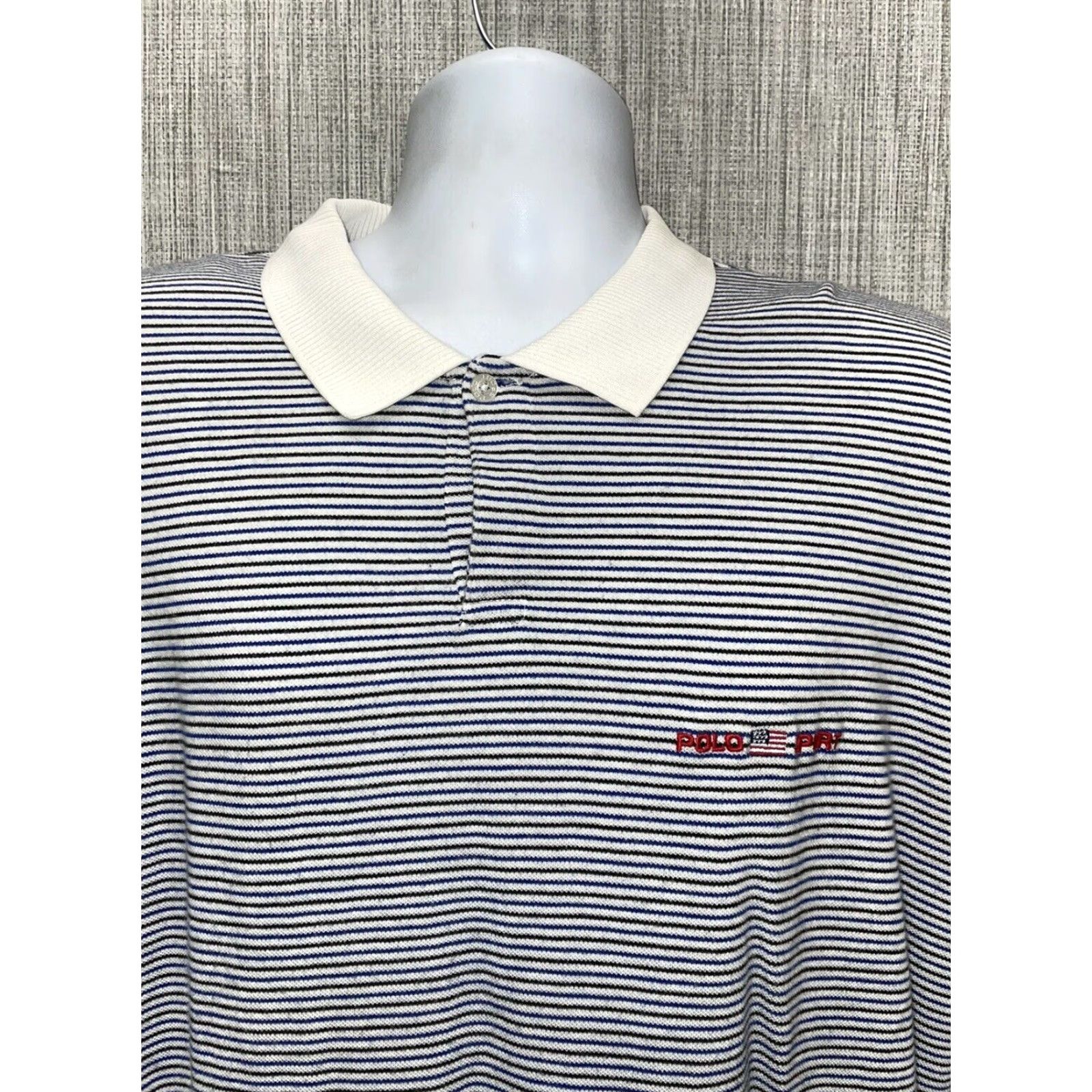 Vintage VINTAGE Polo Ralph Lauren Polo Men 2XL White Blue Black Striped Sports Palmers Size US XXL / EU 58 / 5 - 2 Thumbnail