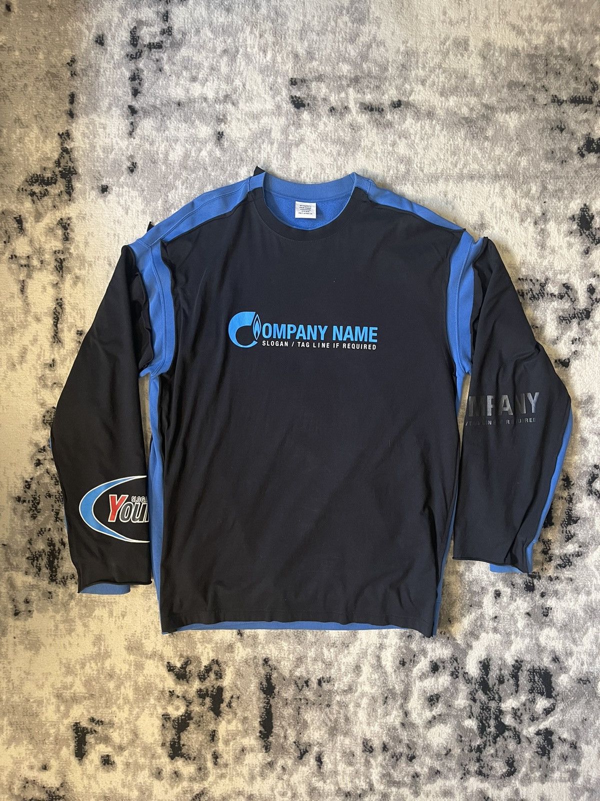 image of Vetements 19Ss “Your Company Name” Double Layered Sweatshirt in Black, Men's (Size XL)
