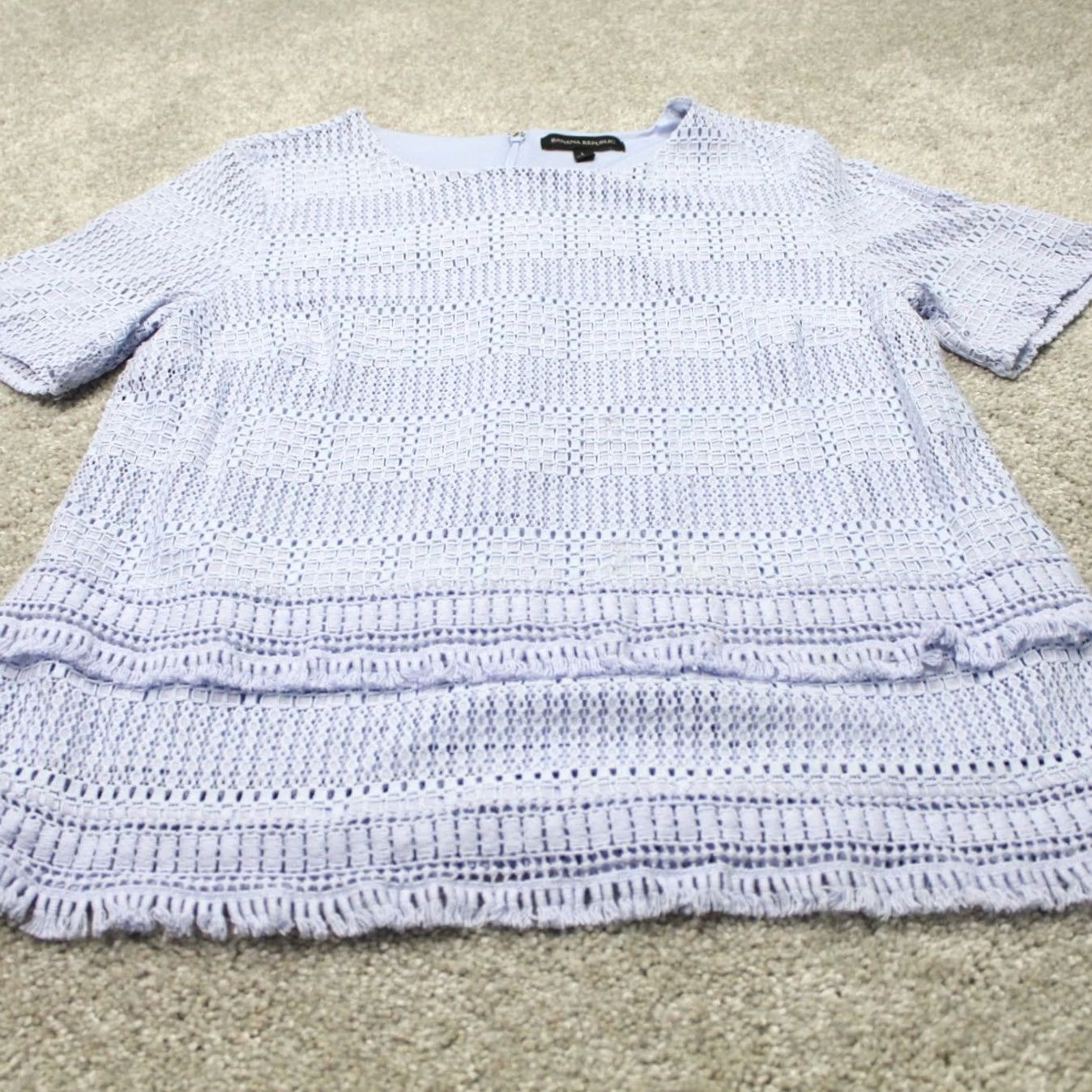 Banana Republic Banana Republic Shirt Womens Large Blue Nylon/Cotton Lined Short Sleeve T-Shirt Size L / US 10 / IT 46 - 2 Thumbnail