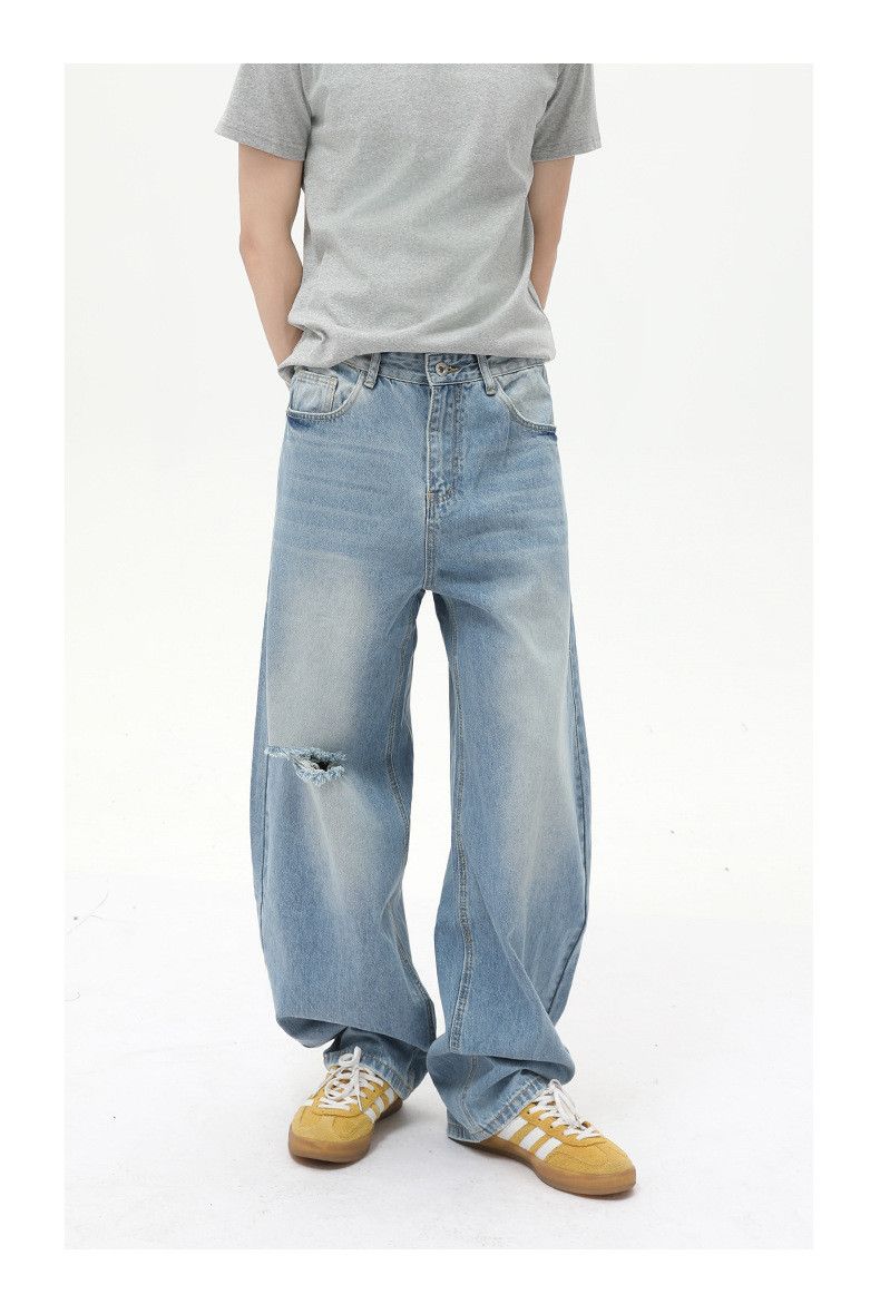 Japanese Brand Japanese distressed street retro loose ripped curved jeans Size US 32 / EU 48 - 5 Thumbnail