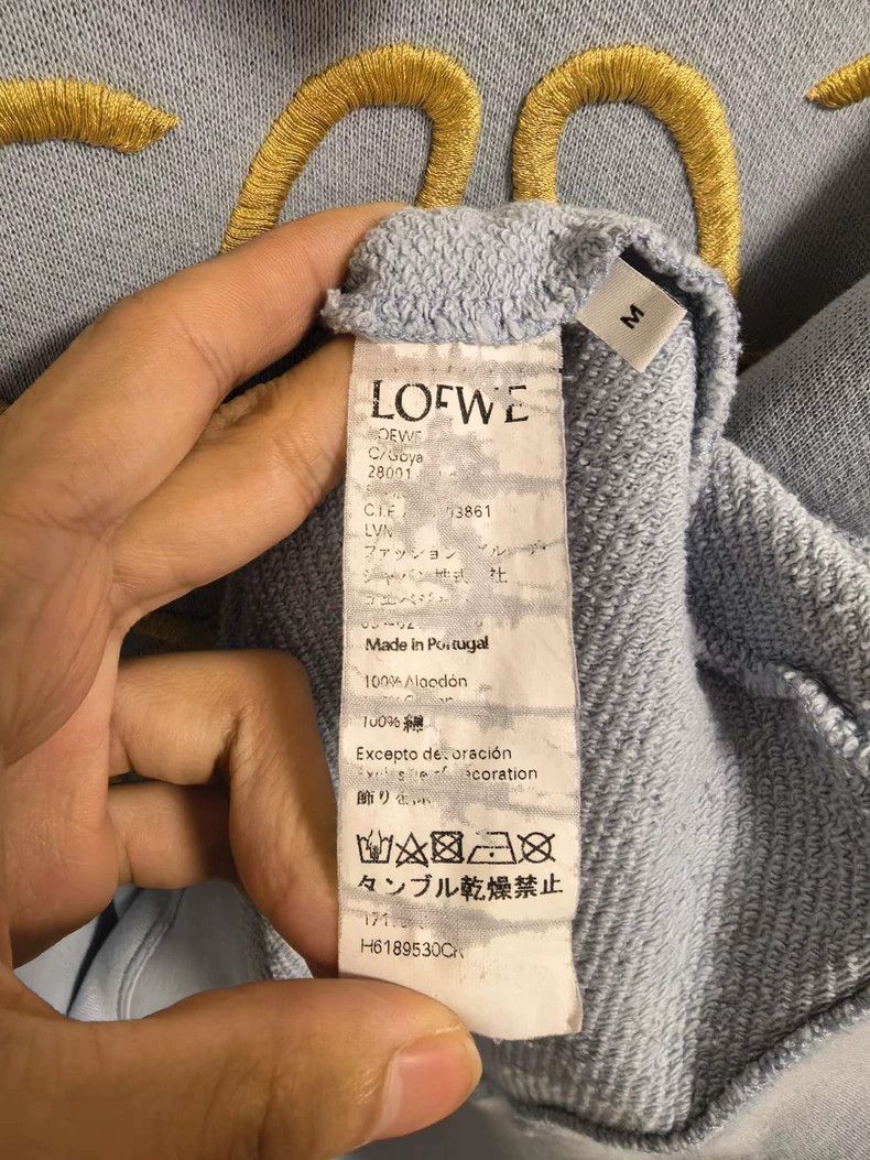 Loewe LOEWE Sky blue embroidered gold logo round collar hoodie Size M / US 6-8 / IT 42-44 - 4 Thumbnail